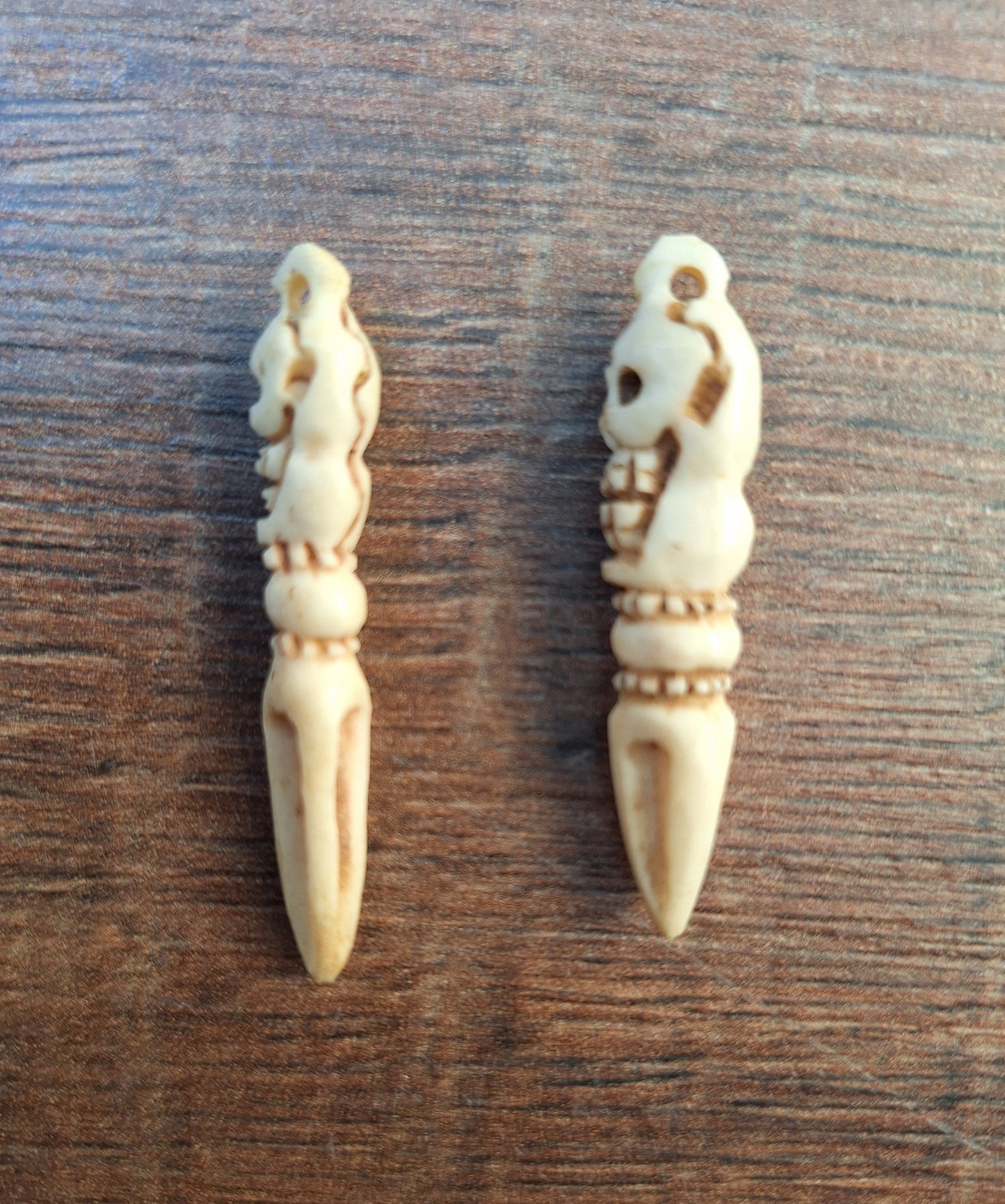 Vintage bone carved phurba pendant