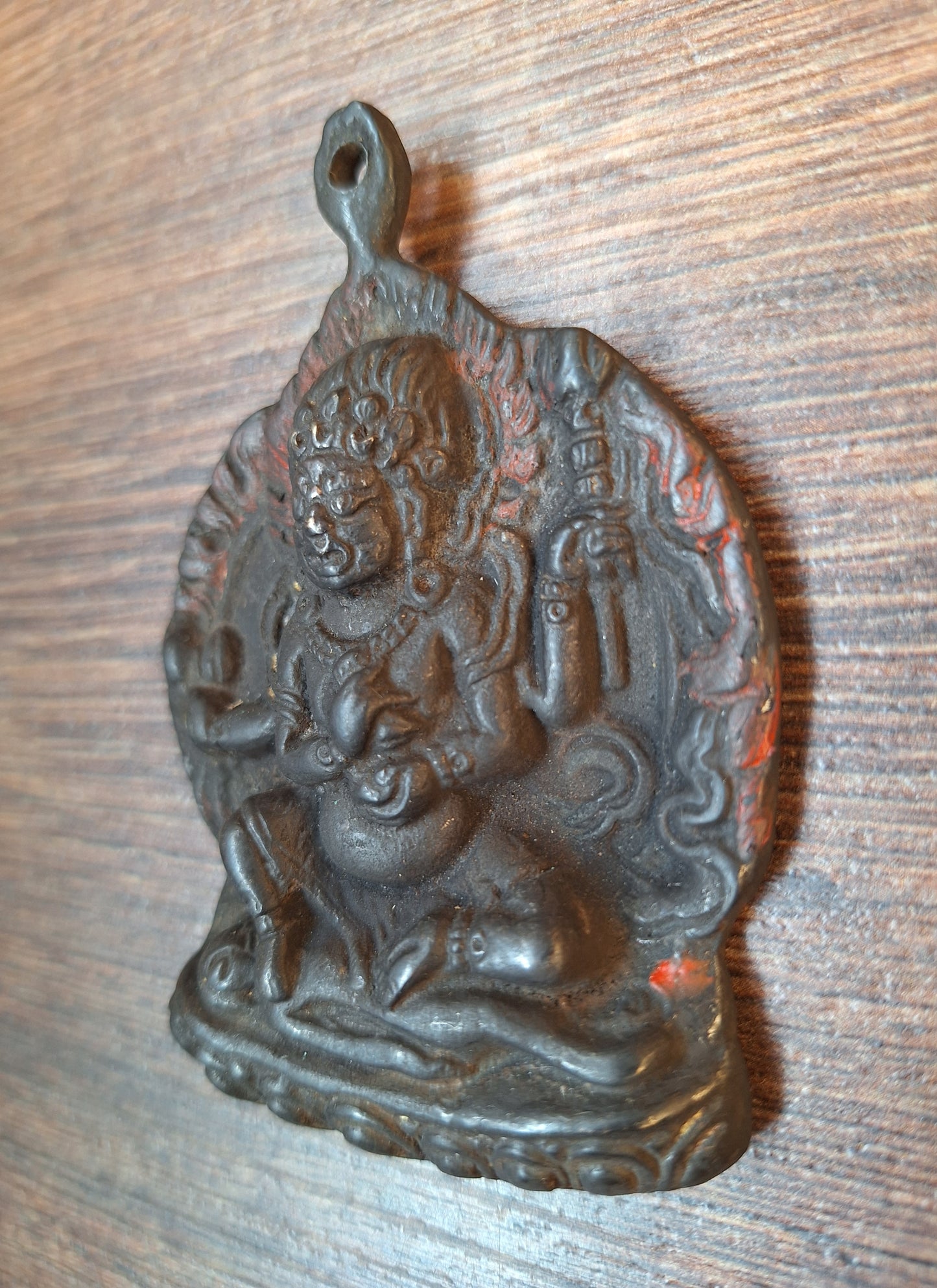 Vintage bronze Mahakala pendant