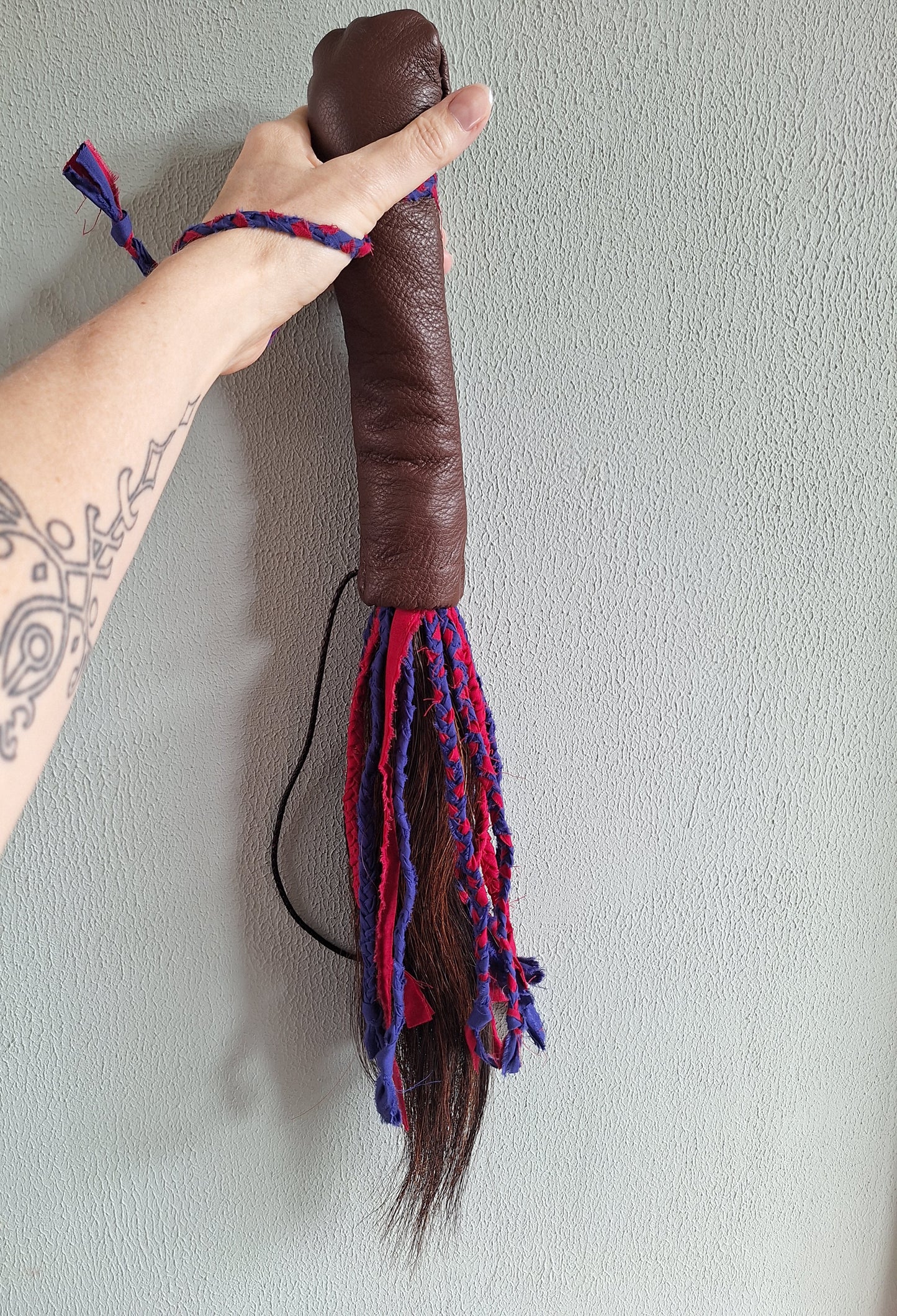 Horse tail shamanic whip