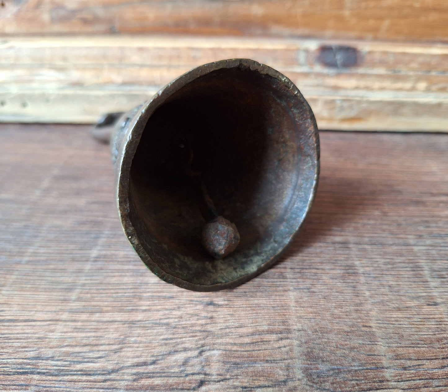 Vintage bronze altar bell with snake