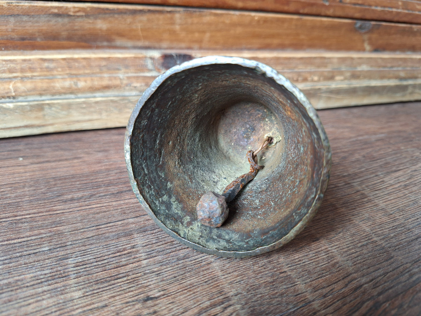 Vintage bronze altar bell with snake