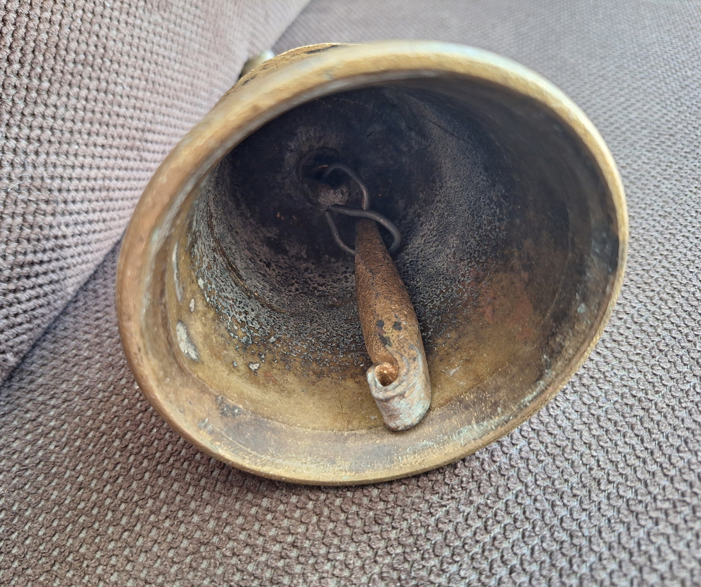 Old bronze altar bell with Nandi