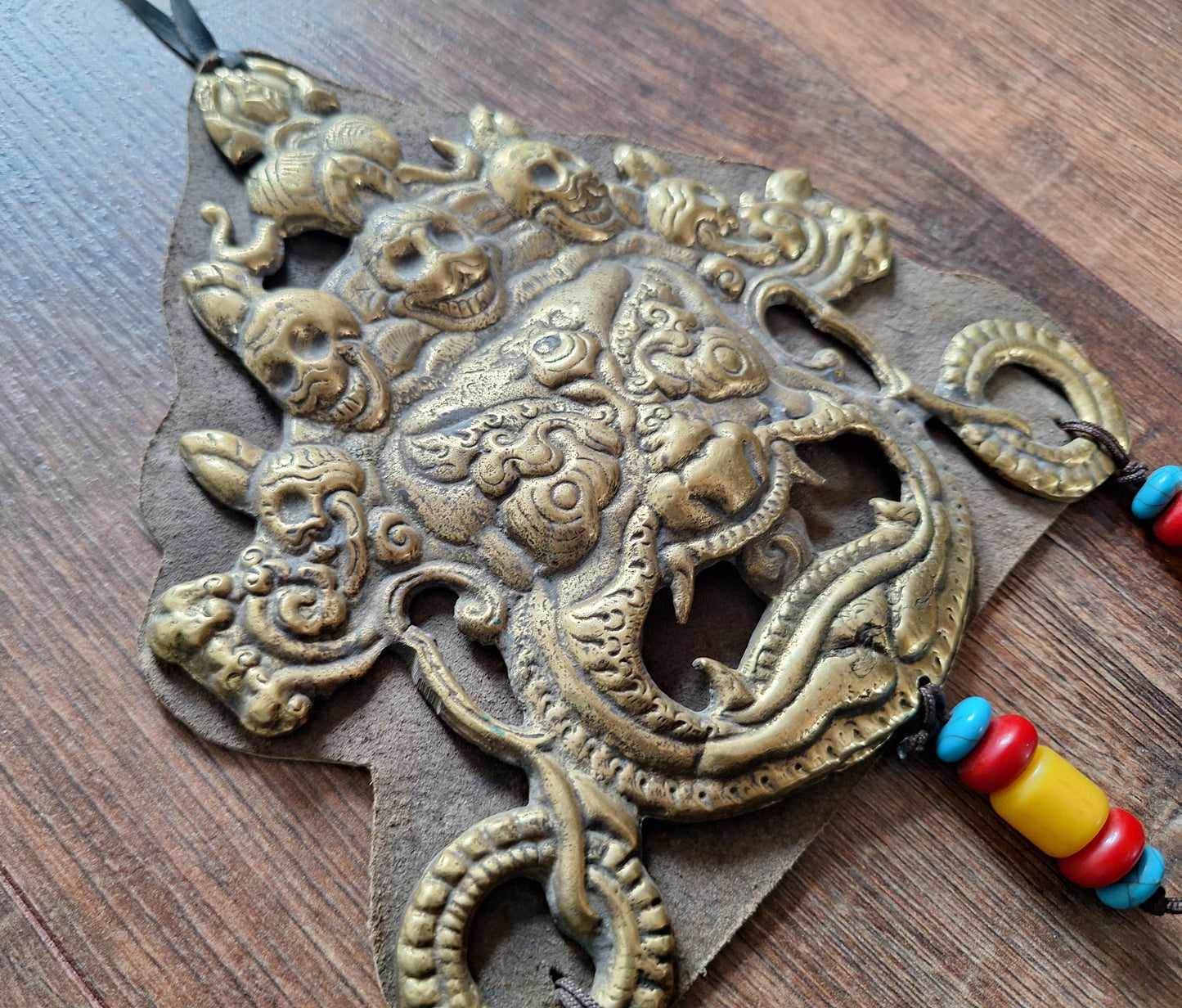 Vintage brass Mahakala wallhanger