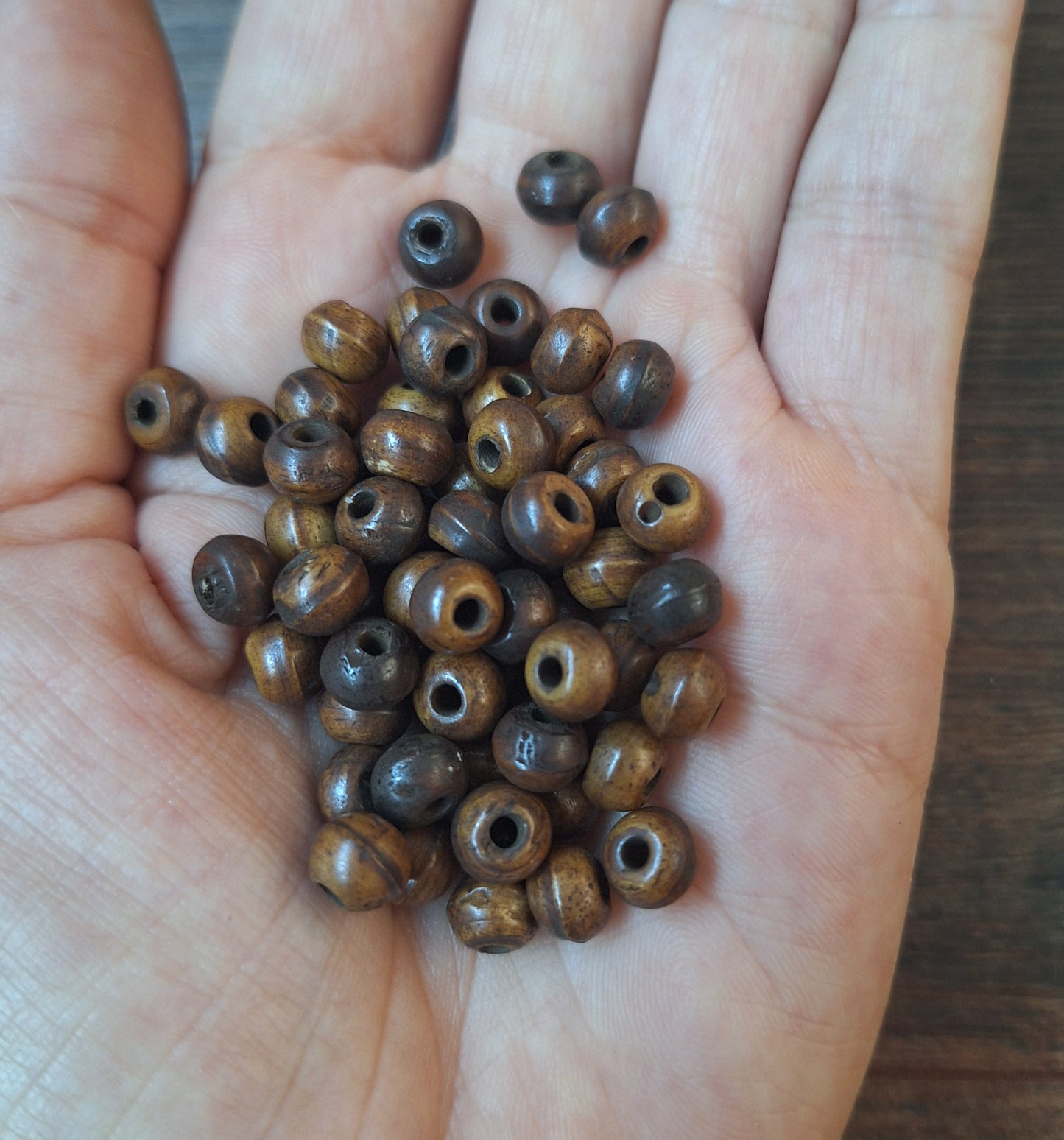 Vintage yak bone beads, set of 50