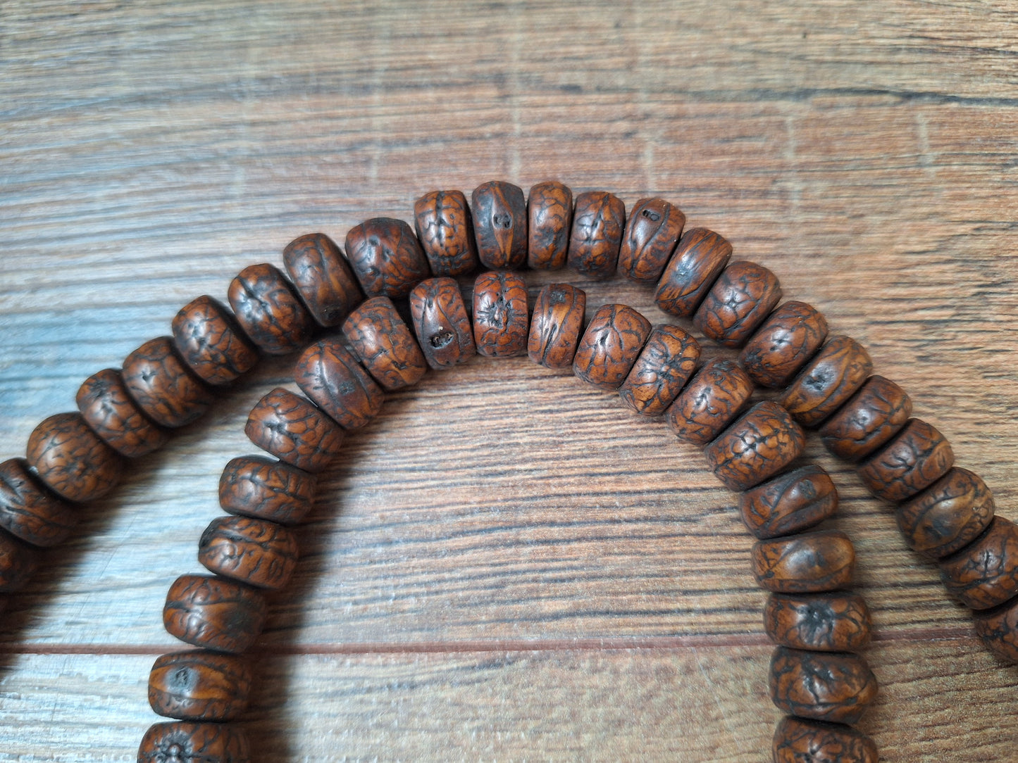 Vintage Nepalese polished rudraksha mala