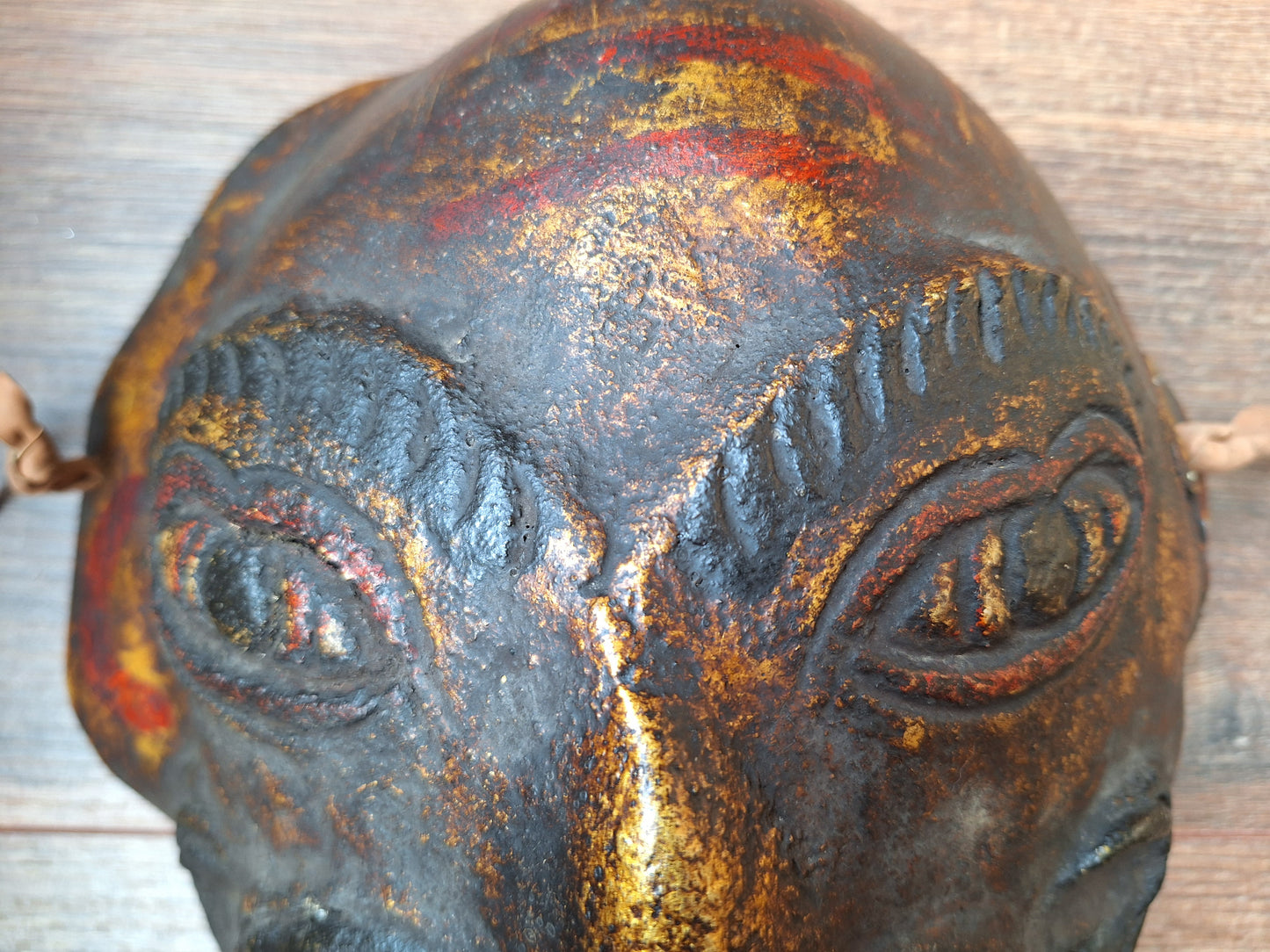 Vintage Nepalese wrathful spirit mask from horn