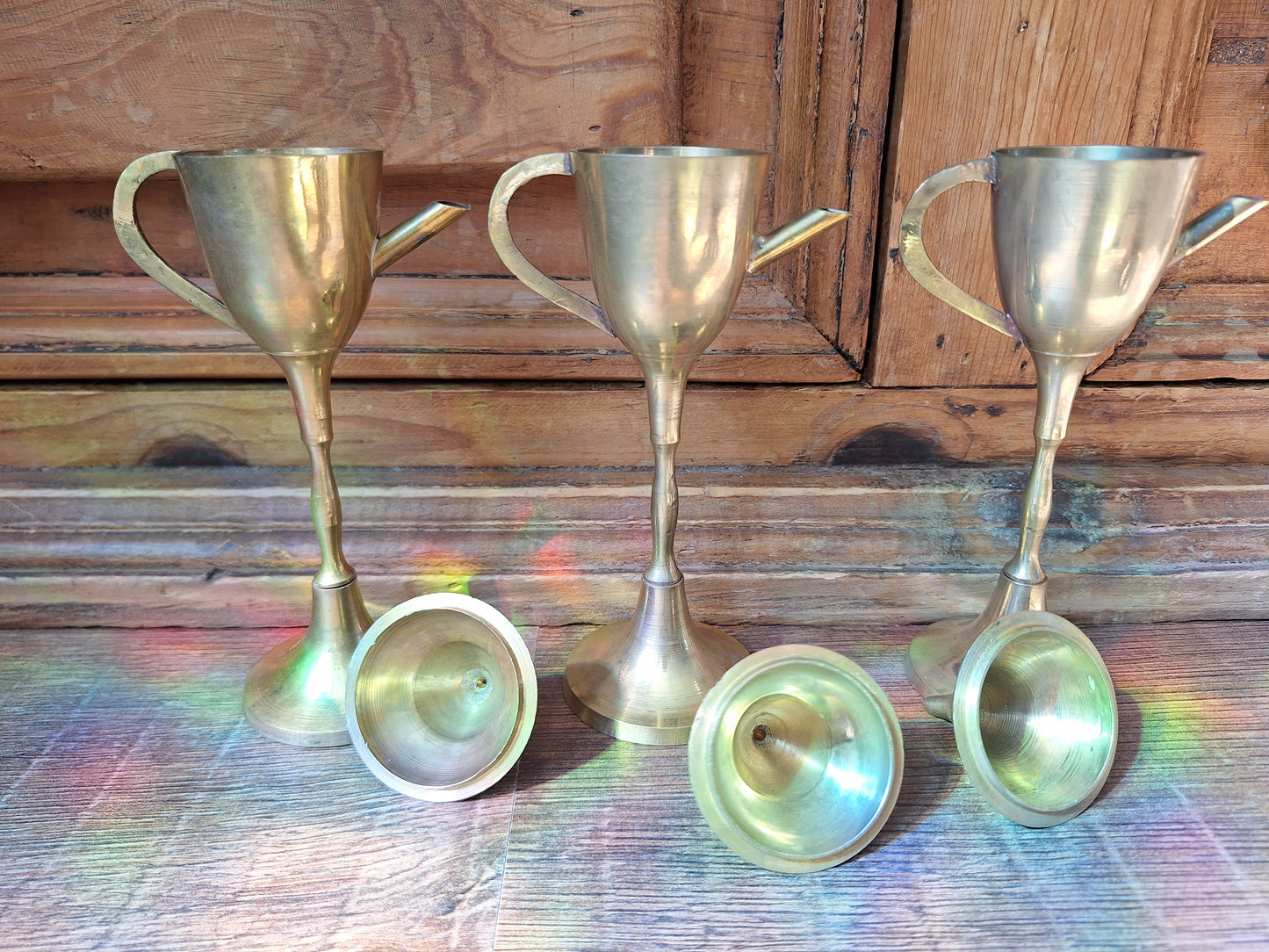 Vintage Dutch brass "Snotneus" oil lamp