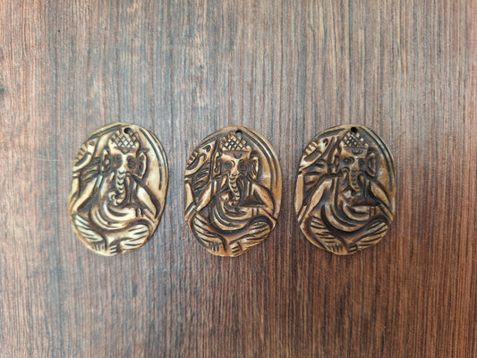 Vintage yak bone pendant Ganesha