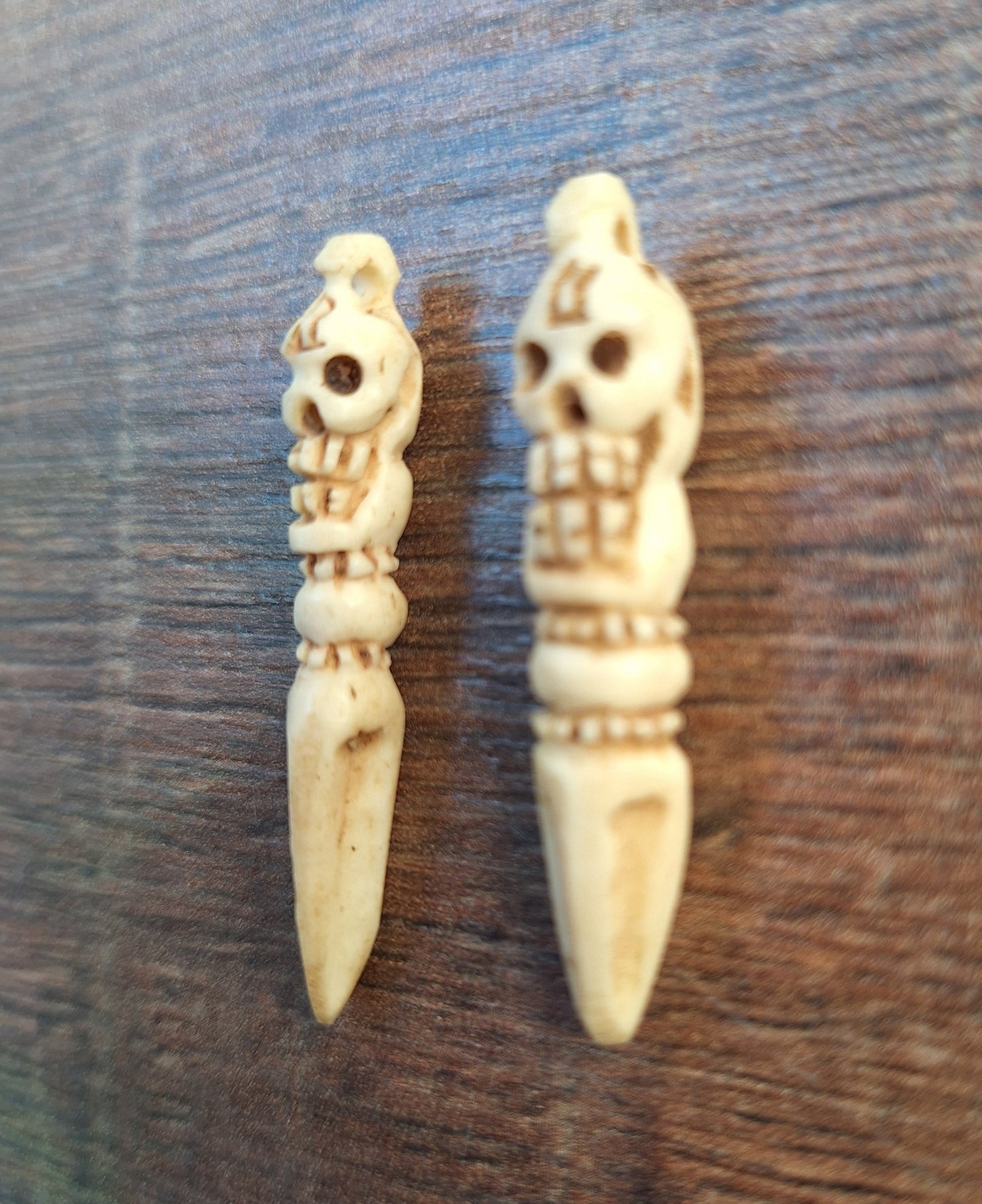 Vintage bone carved phurba pendant