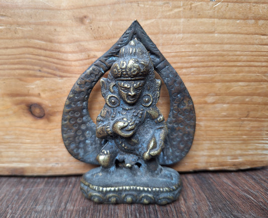 Antique bronze Kubera figurine