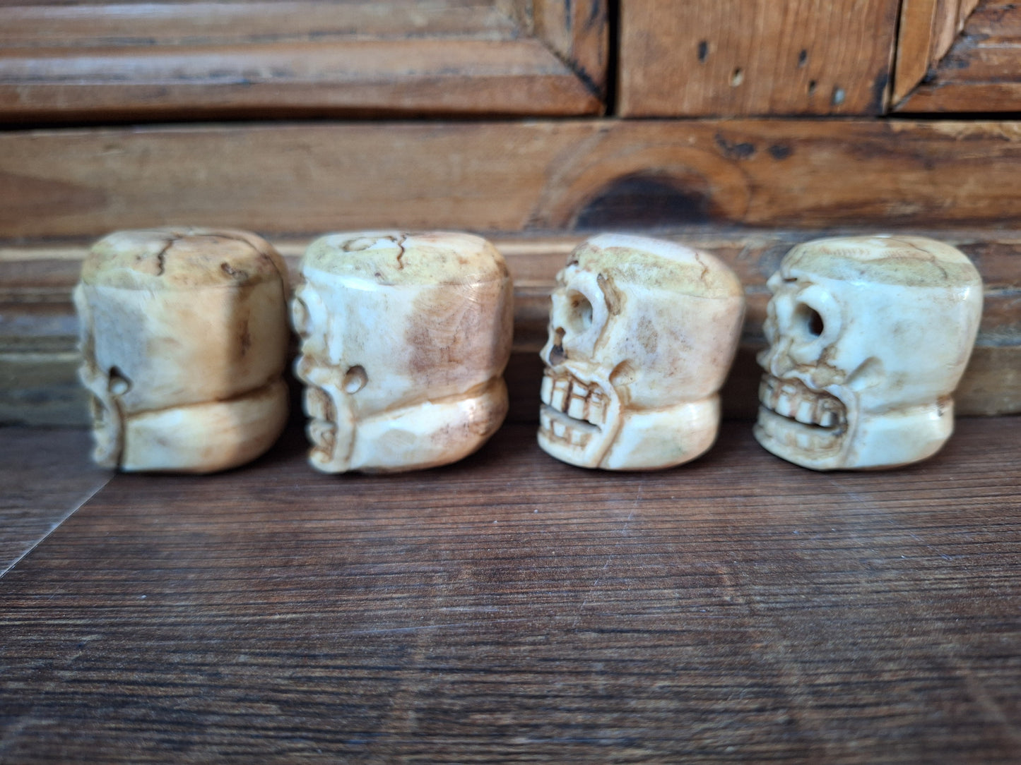 Yak bone skull beads