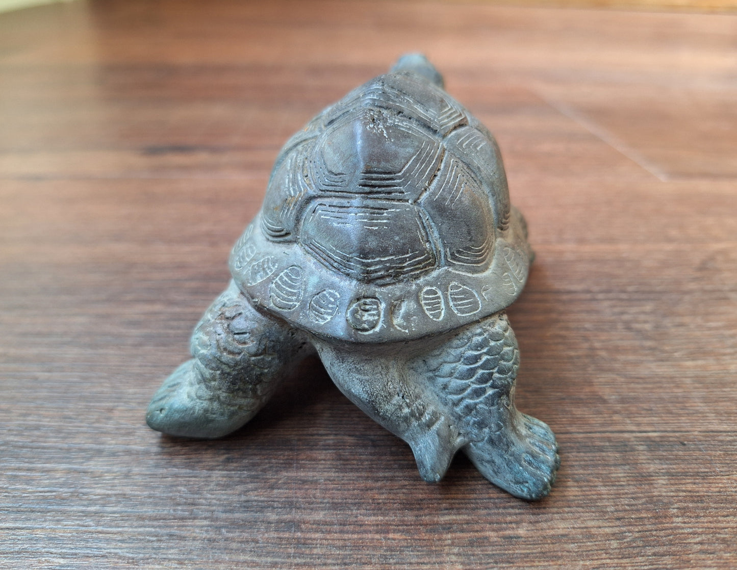 Vintage bronze turtle statue