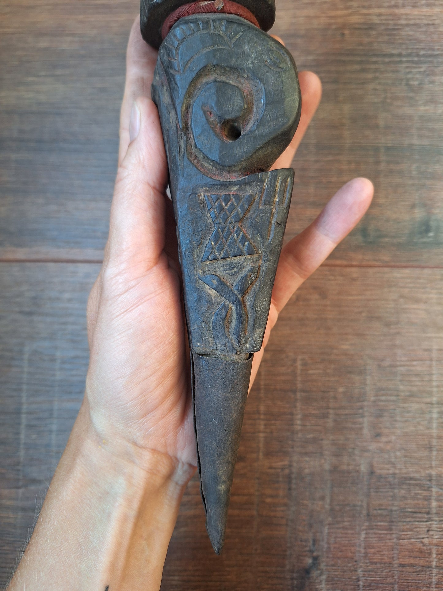 Antique wooden phurba #52