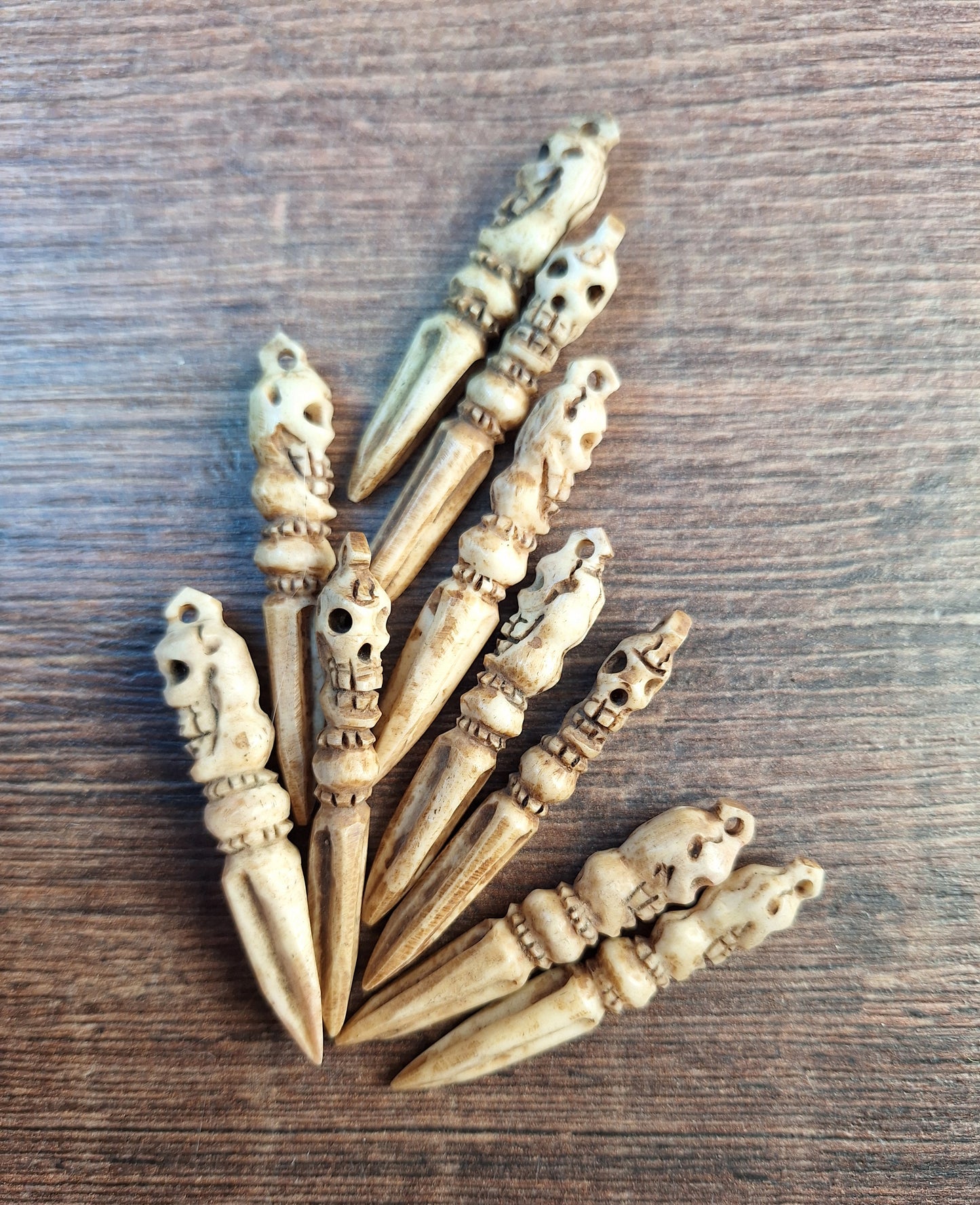 Vintage bone carved phurba pendant