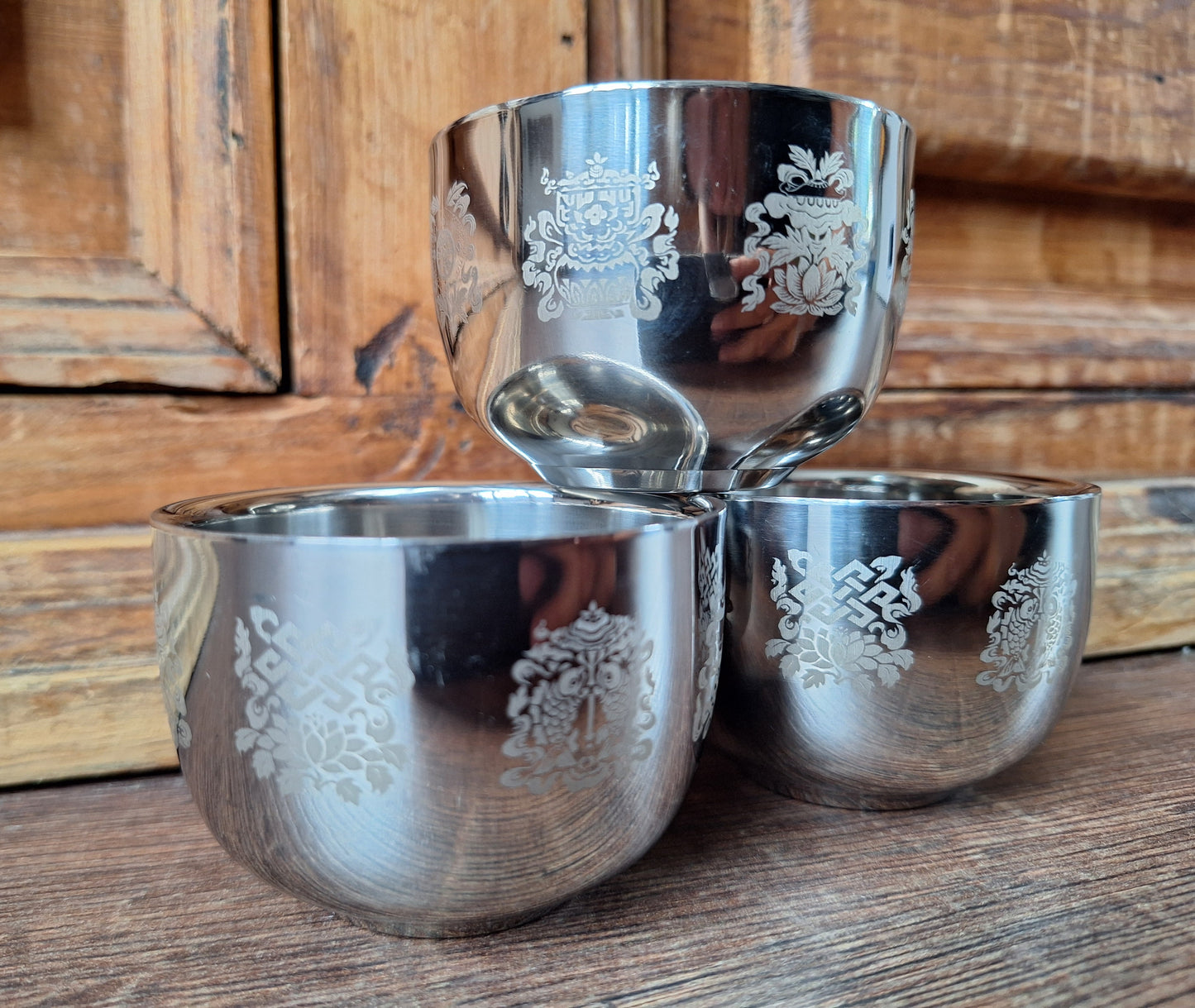 Aluminum offering bowl Eight Auspicious Symbols