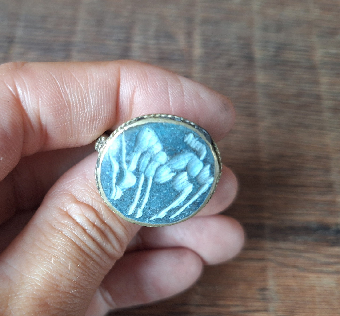 Vintage Kuchi tribal intaglio ring