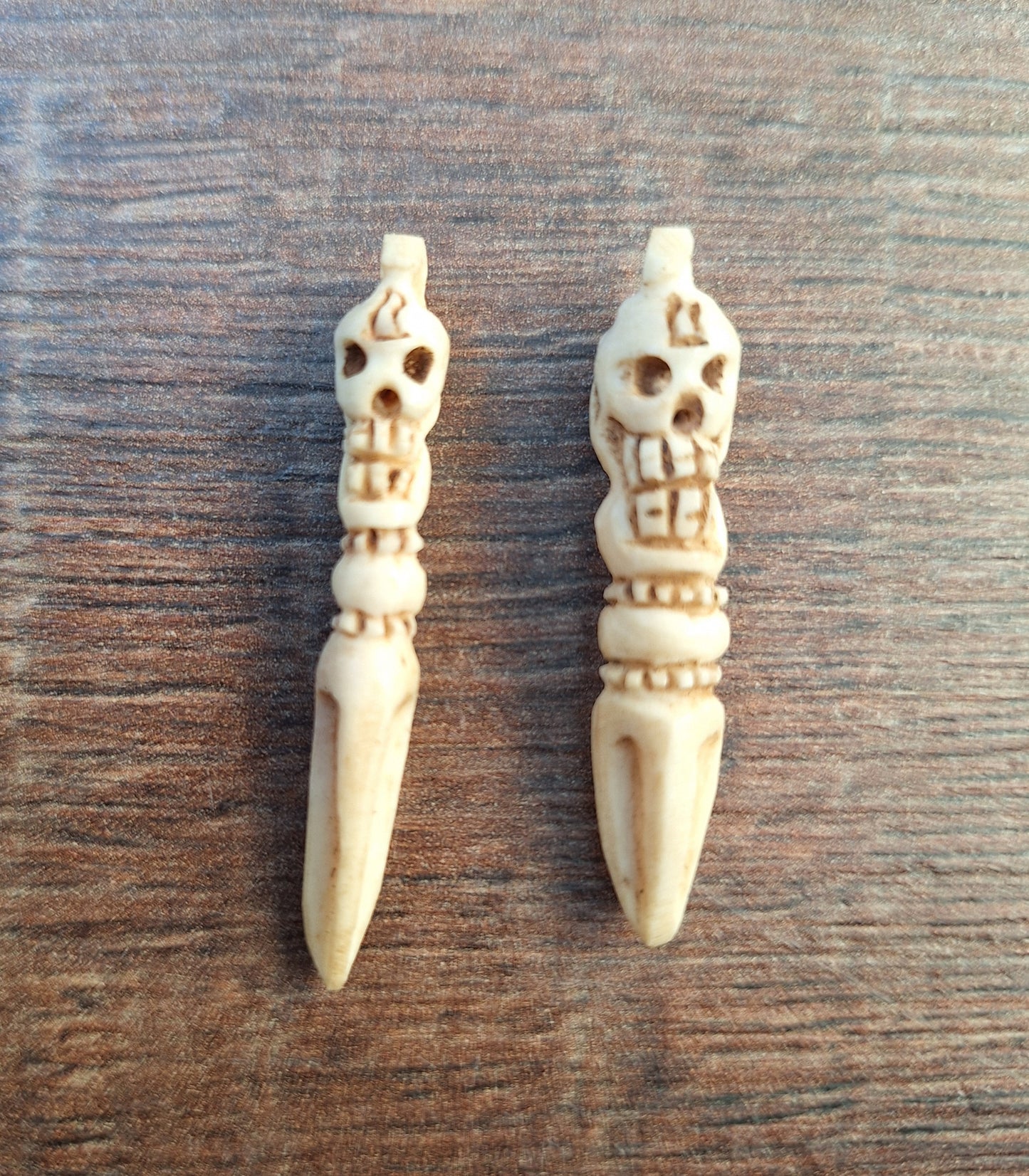 Vintage bone carved phurba pendant