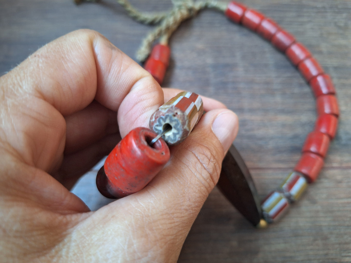 Vintage Himalayan sherpa coral necklace