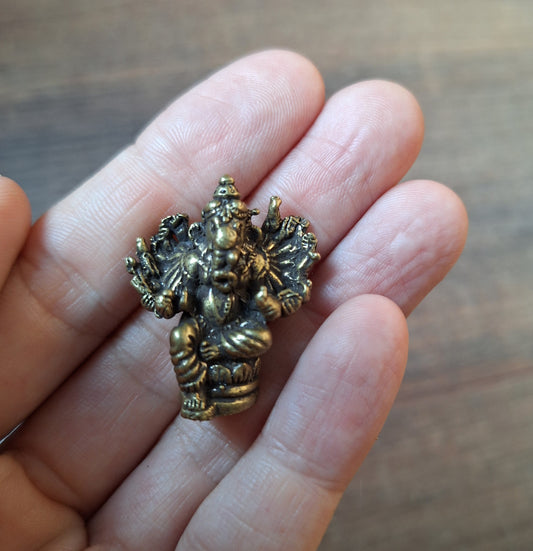 Vintage small brass Ganesha figurine