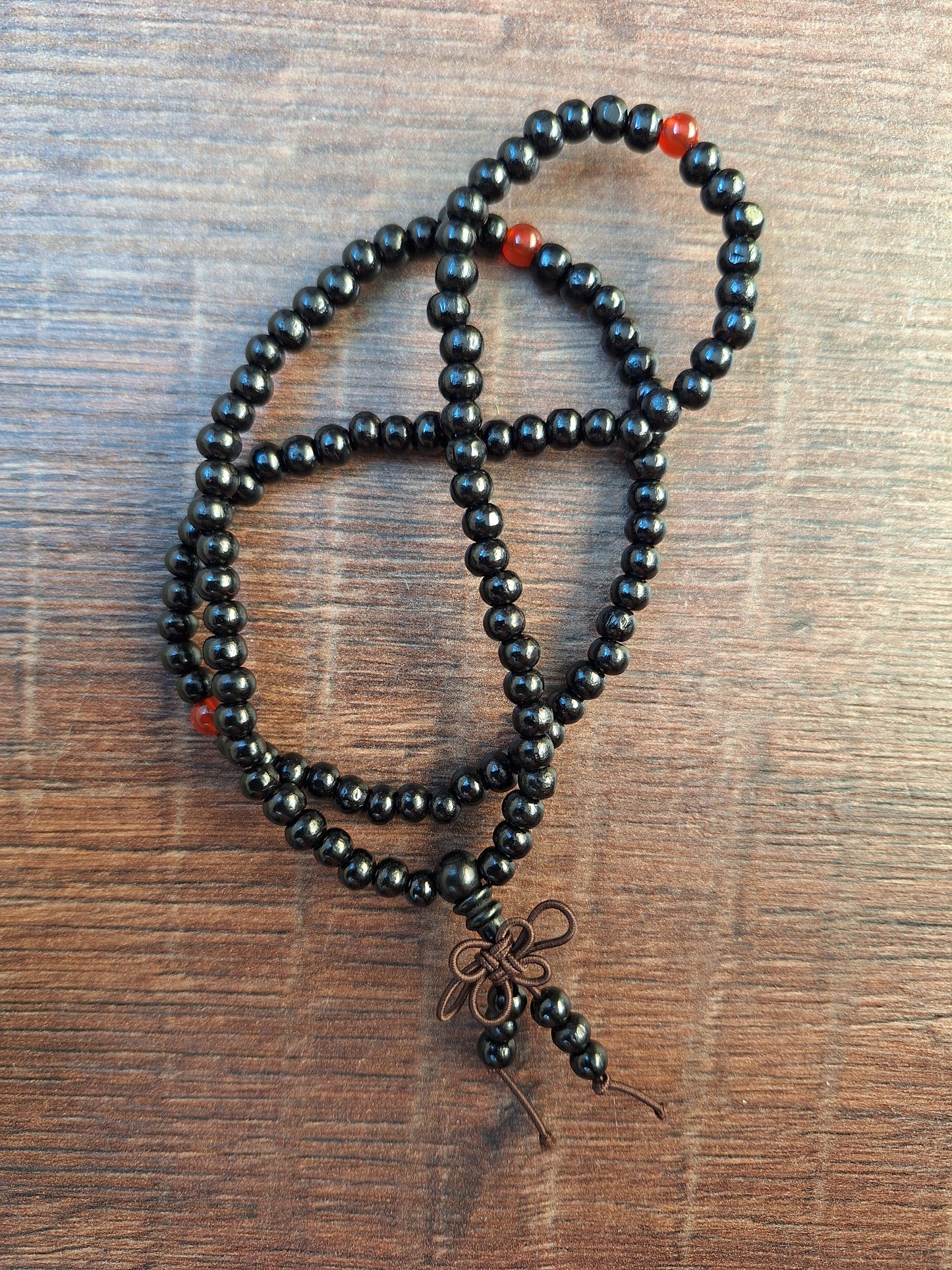 Black wooden mala
