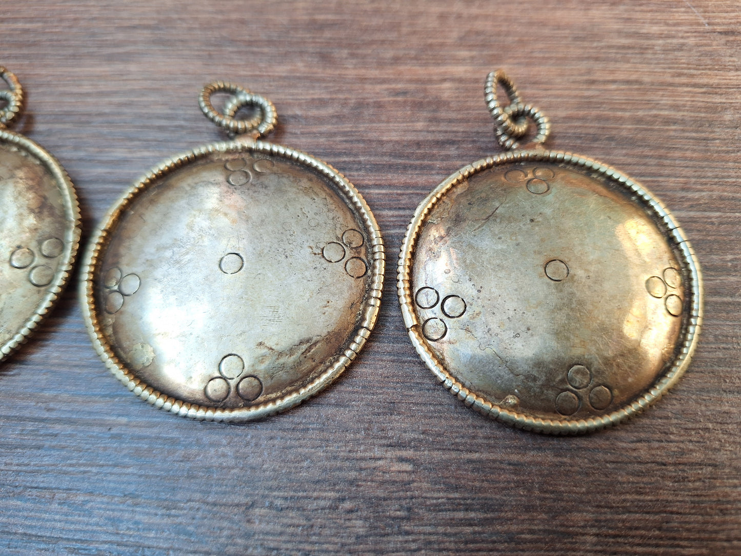 Vintage Tibetan alpaca metal mirror Dzogchen 47 millimeters