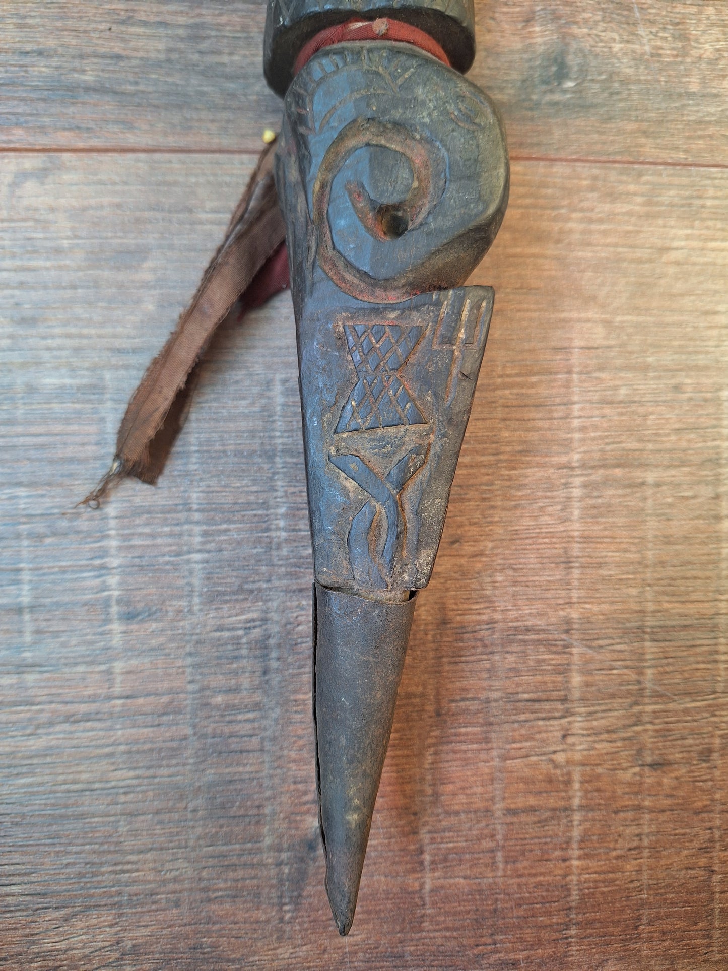 Antique wooden phurba #52