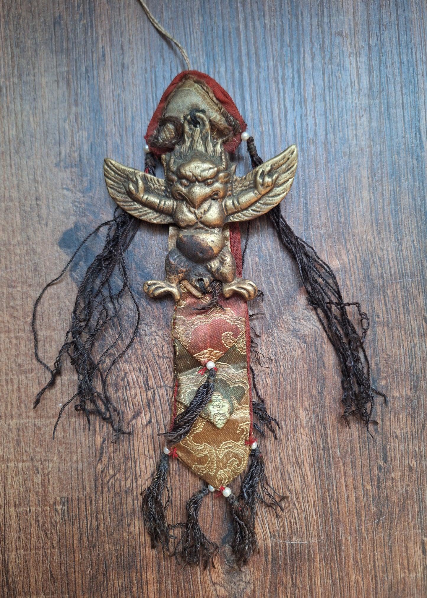 Vintage Tibetan amulet wallhanger Garuda