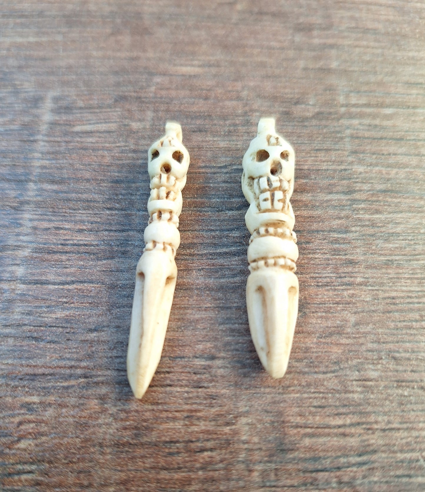 Vintage bone carved phurba pendant