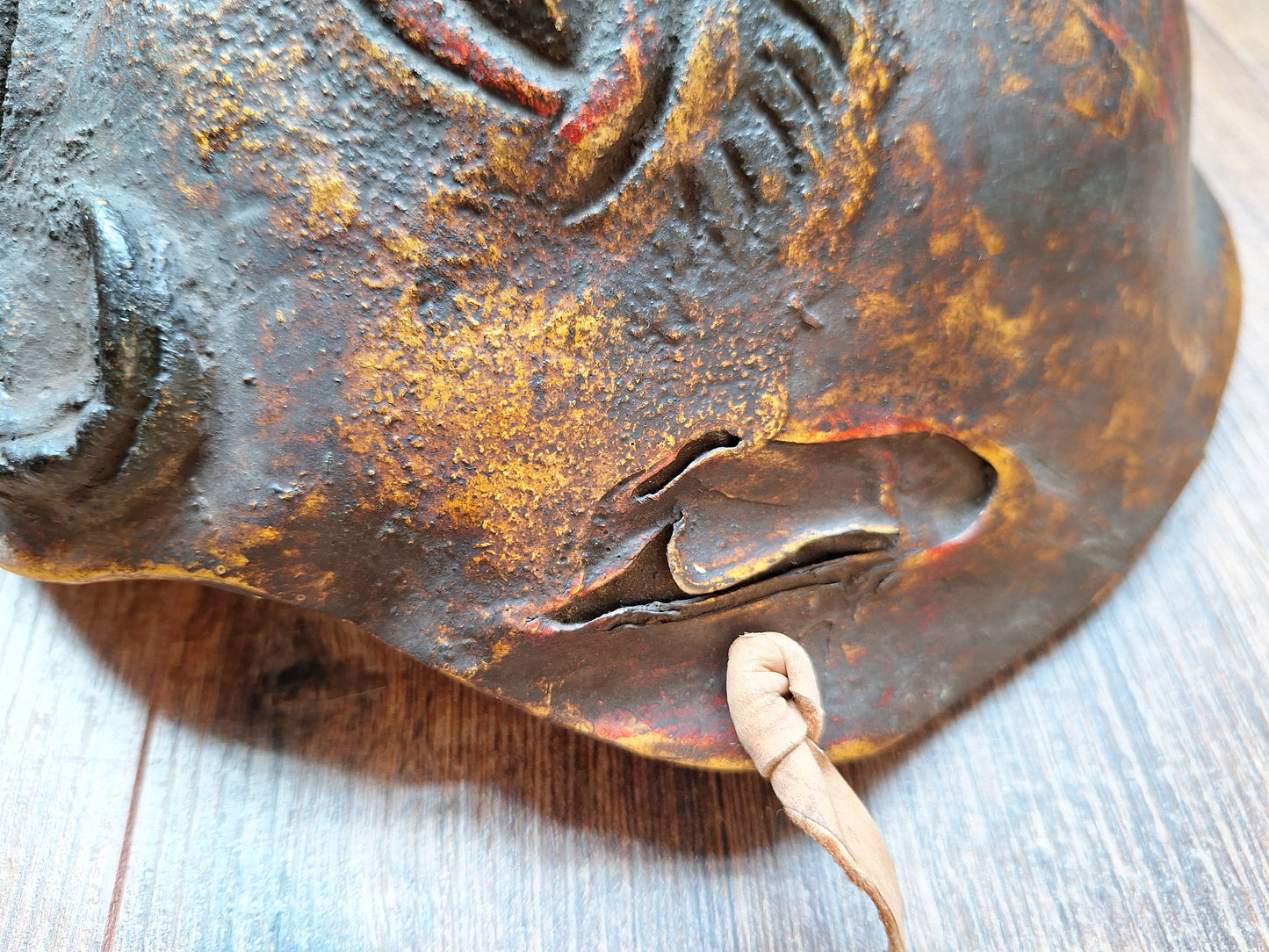Vintage Nepalese wrathful spirit mask from horn