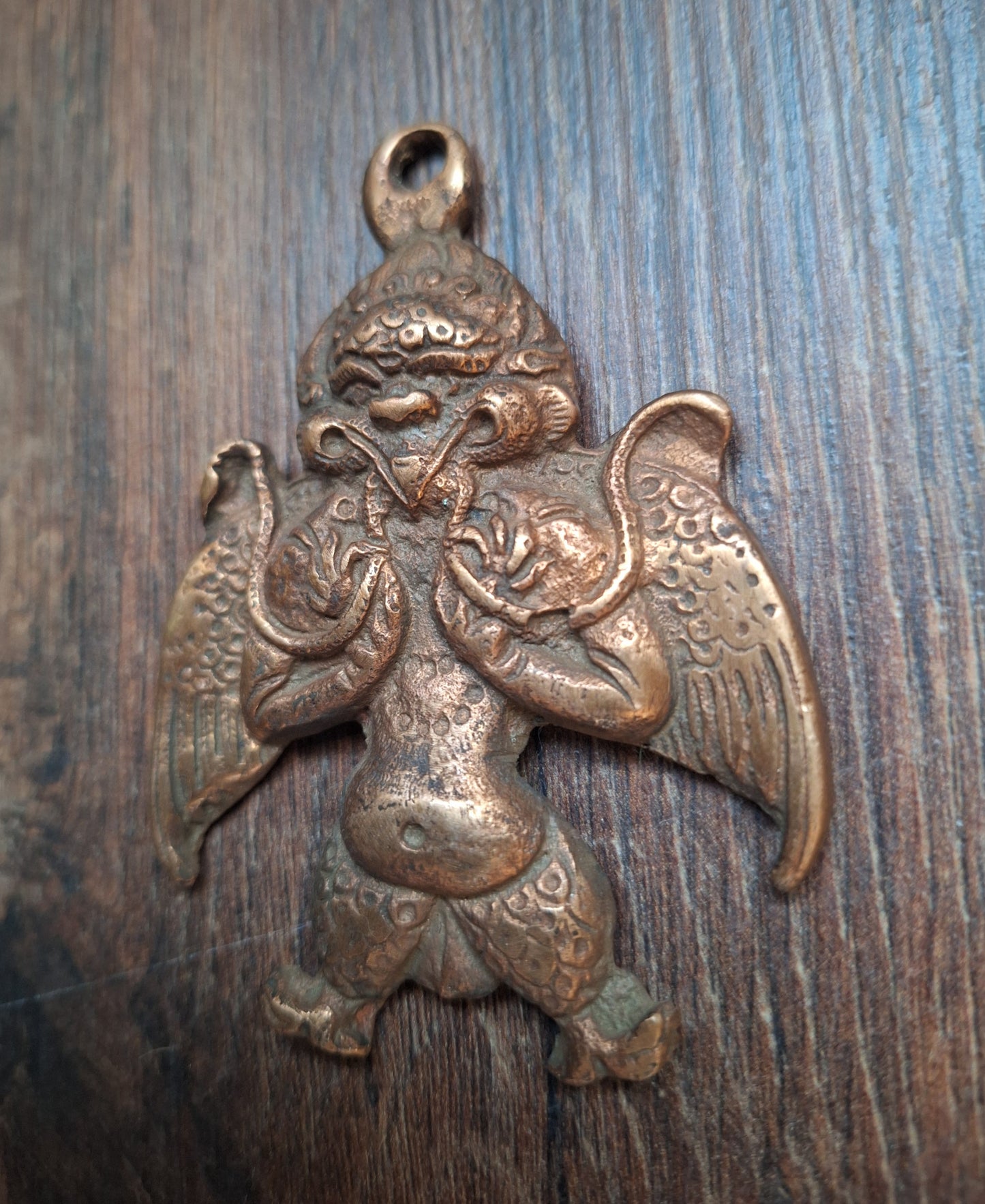 Vintage red copper pendant Garuda