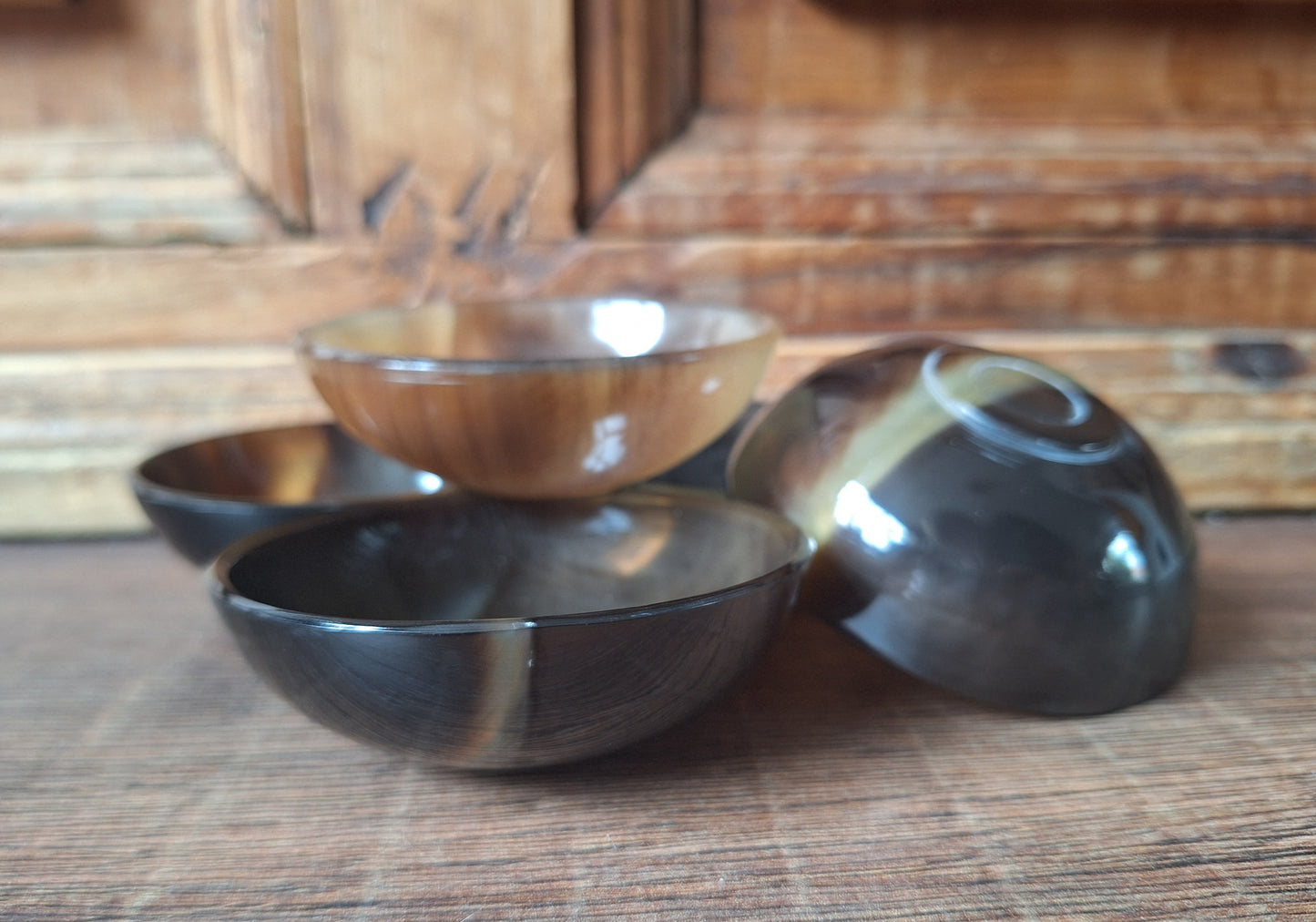 Cow horn offering bowl