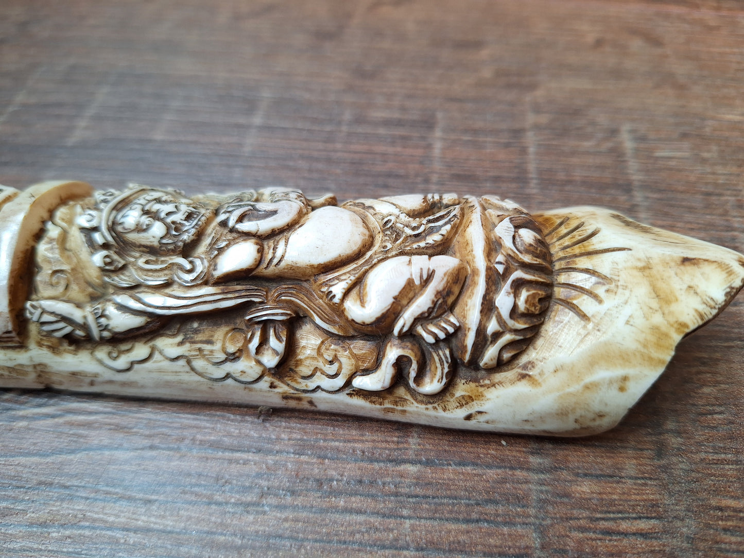Vintage yak bone carving Vajrapani Krodha