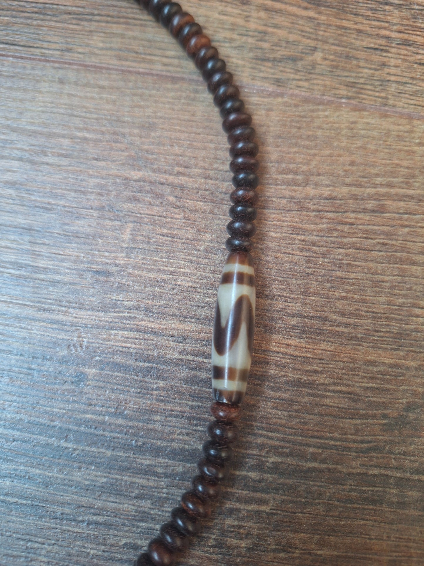 Dzi bead Wave mala necklace