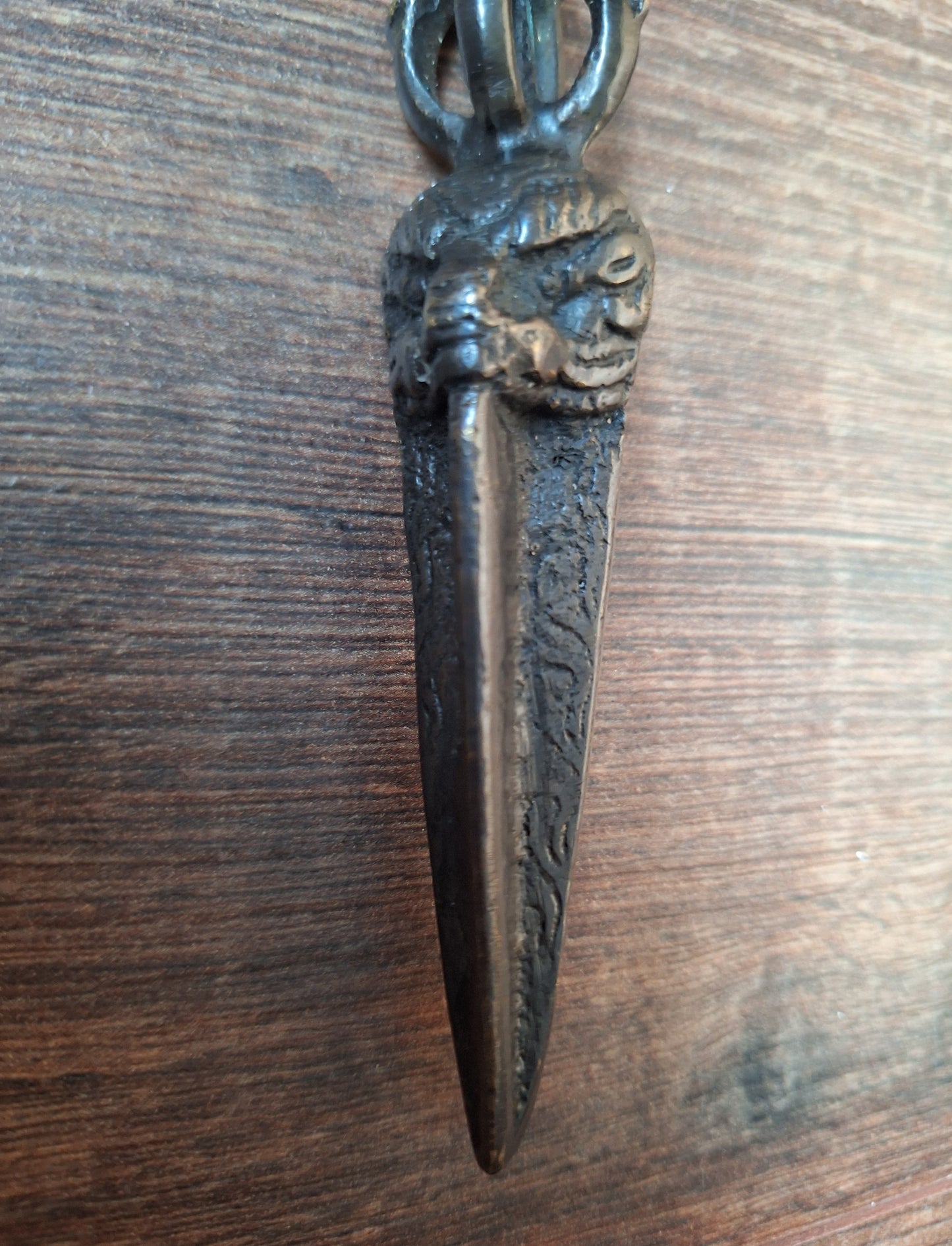 Vintage bronze phurba #11, with stand