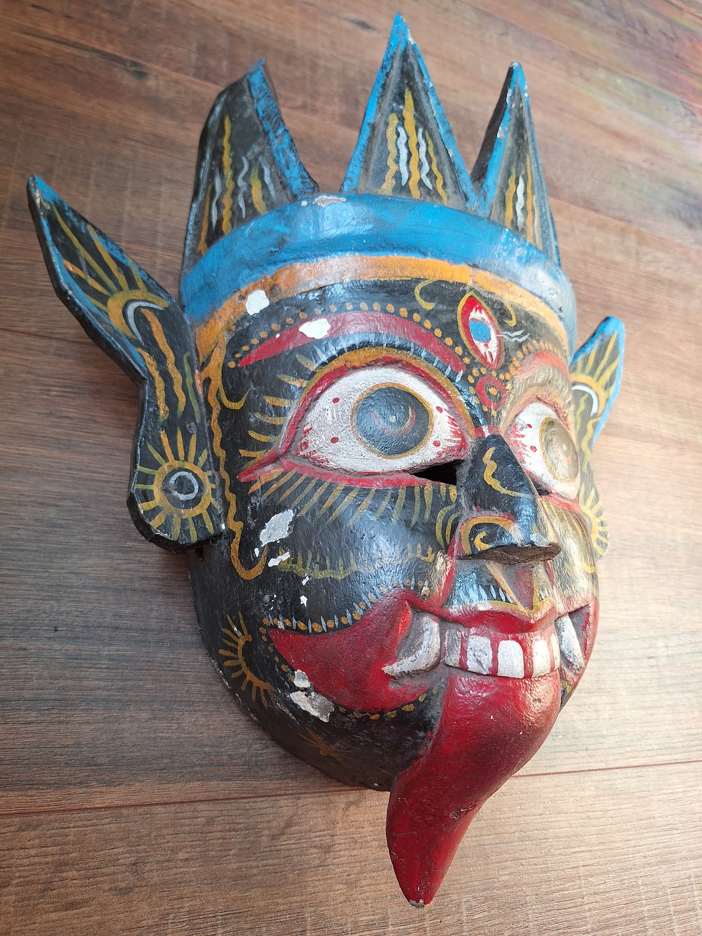 Vintage wooden Kali mask
