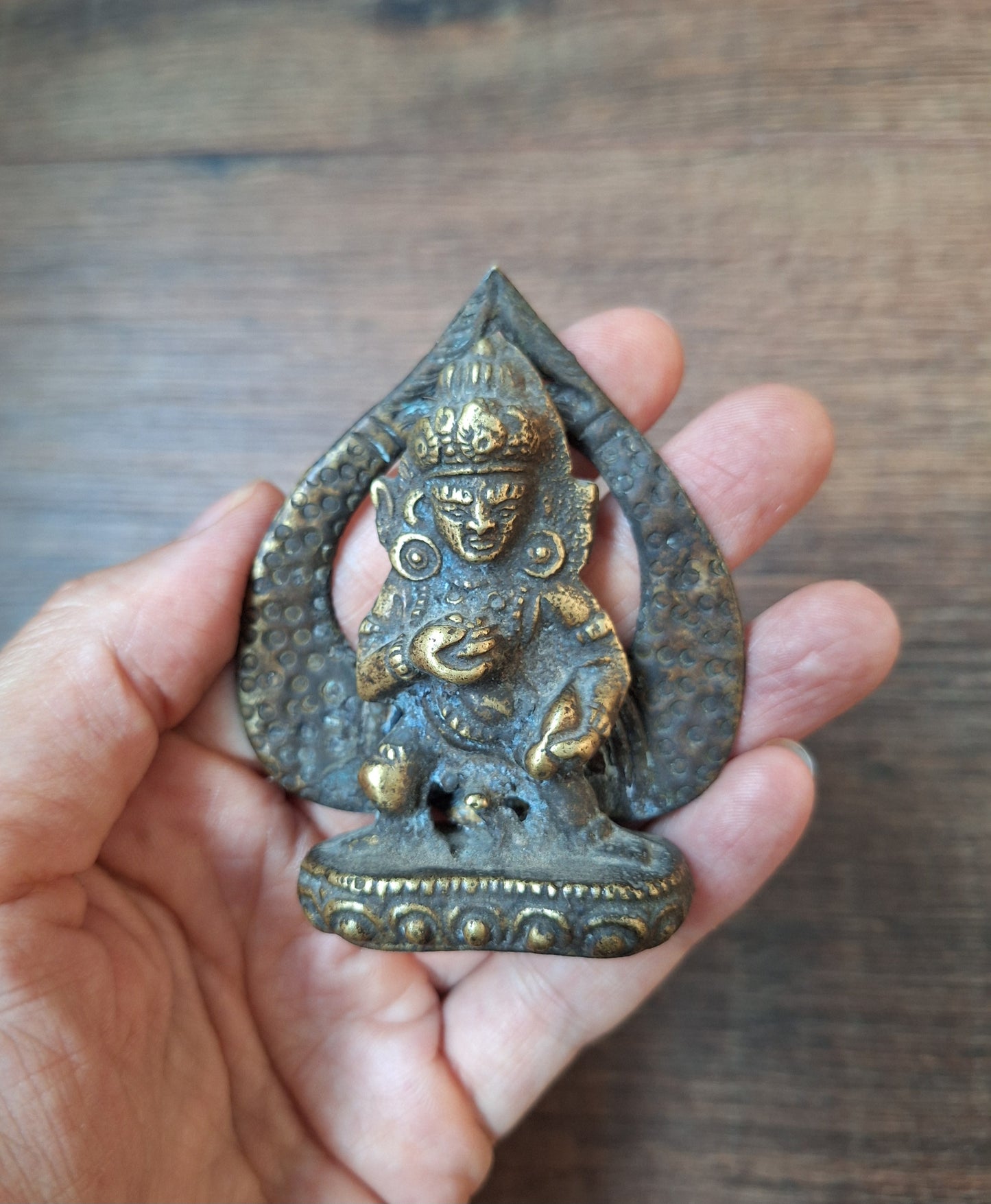 Antique bronze Kubera figurine