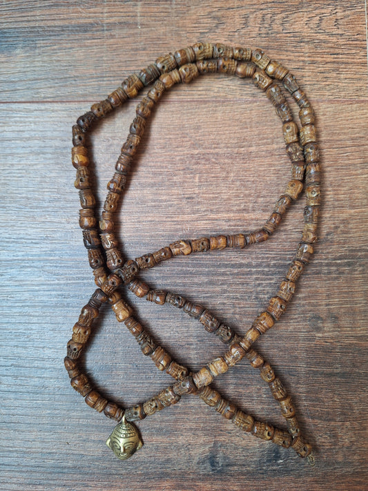 Vintage Nepalese yak bone skull mala