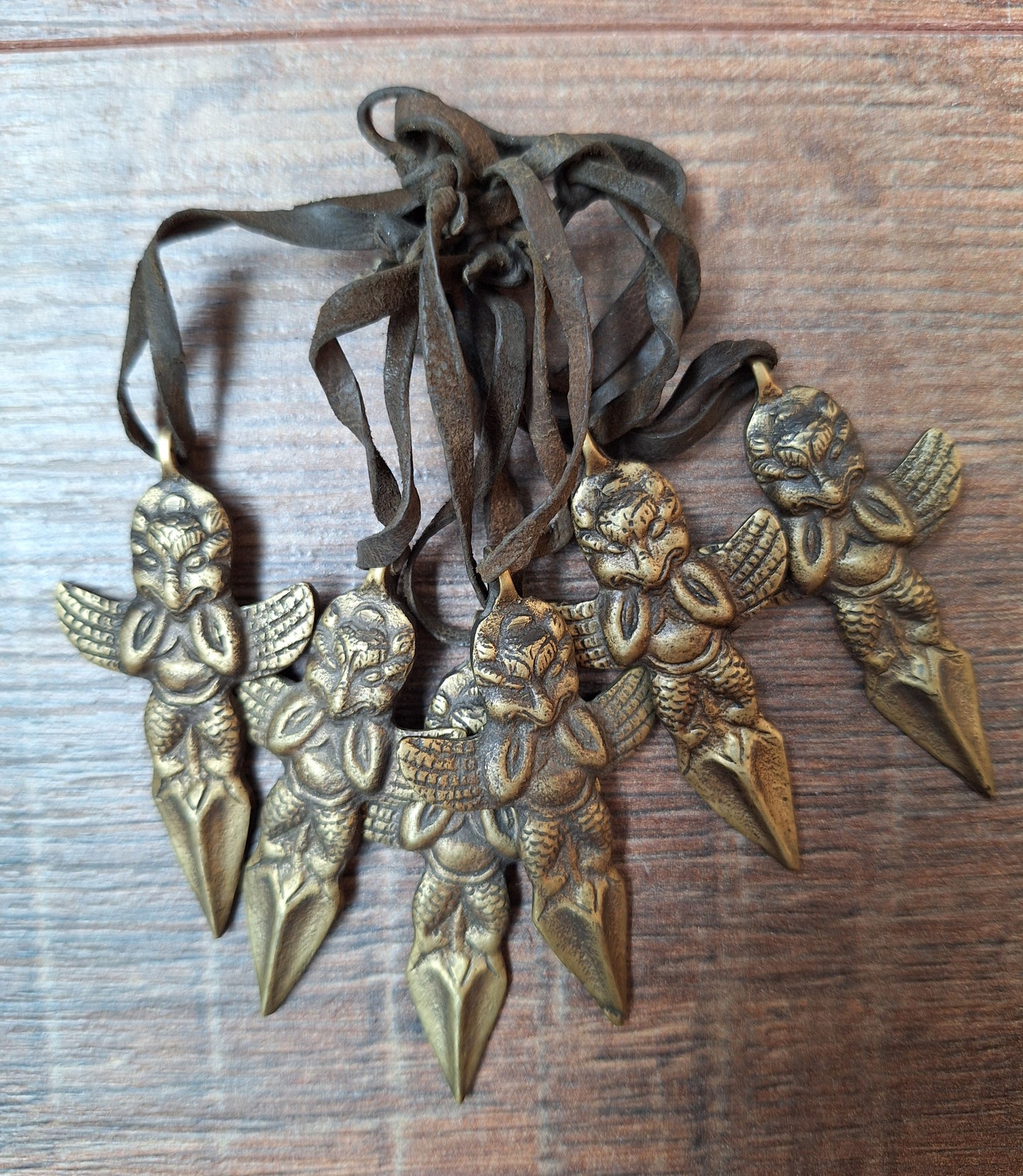 Vintage bronze phurba pendant Garuda