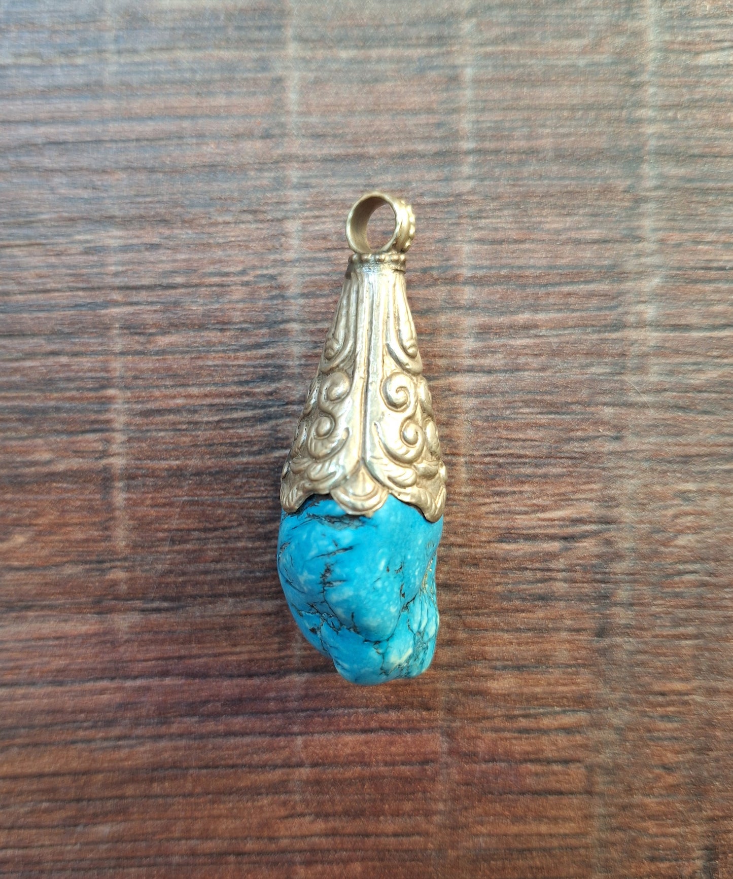 Vintage Tibetan silver and howlite pendant
