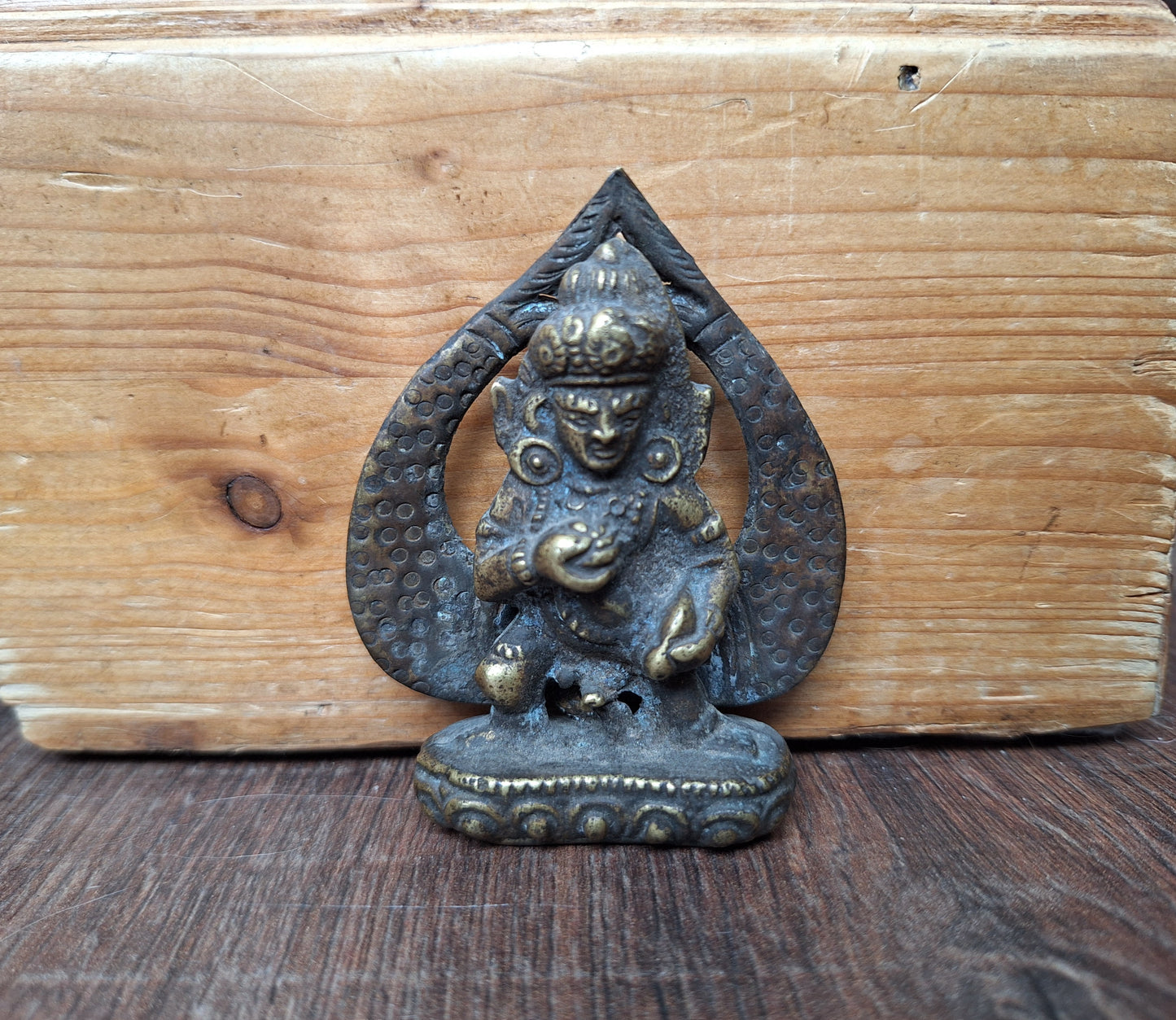 Antique bronze Kubera figurine