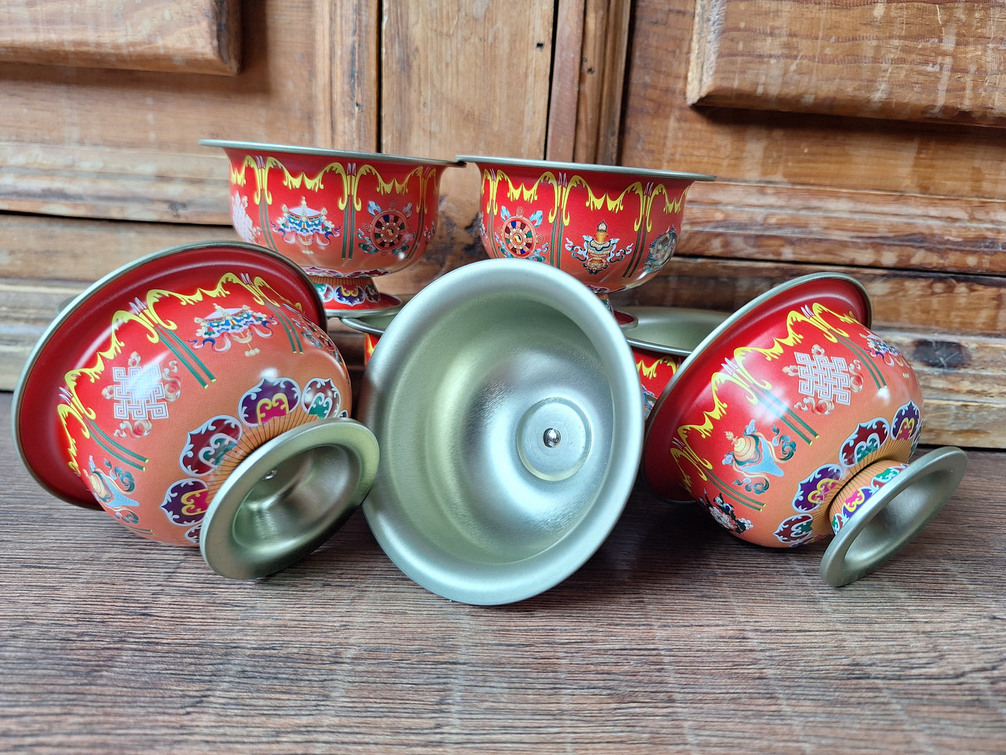 Aluminum offering bowl Eight Auspicious Symbols