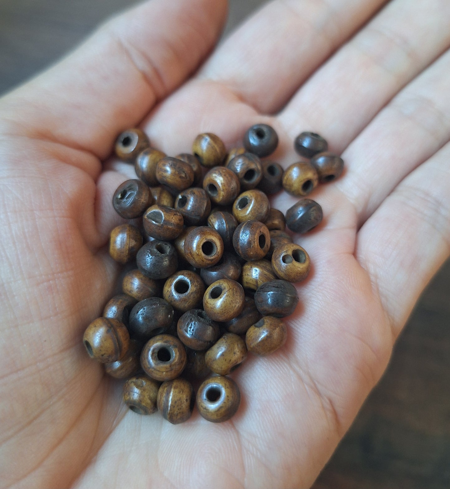 Vintage yak bone beads, set of 50