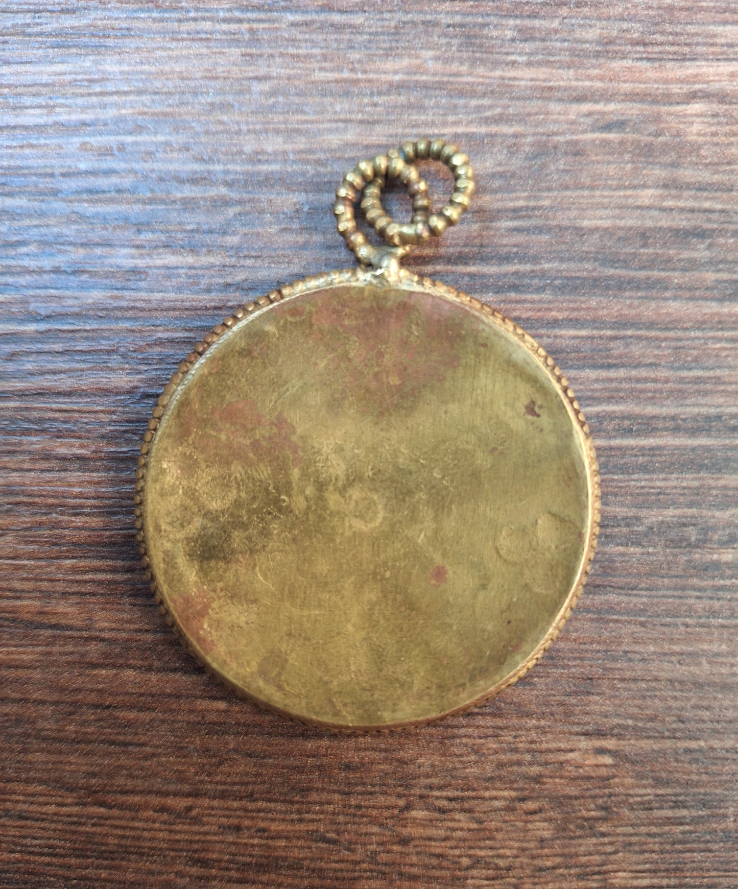 Vintage Tibetan brass mirror Dzogchen 47 millimeters