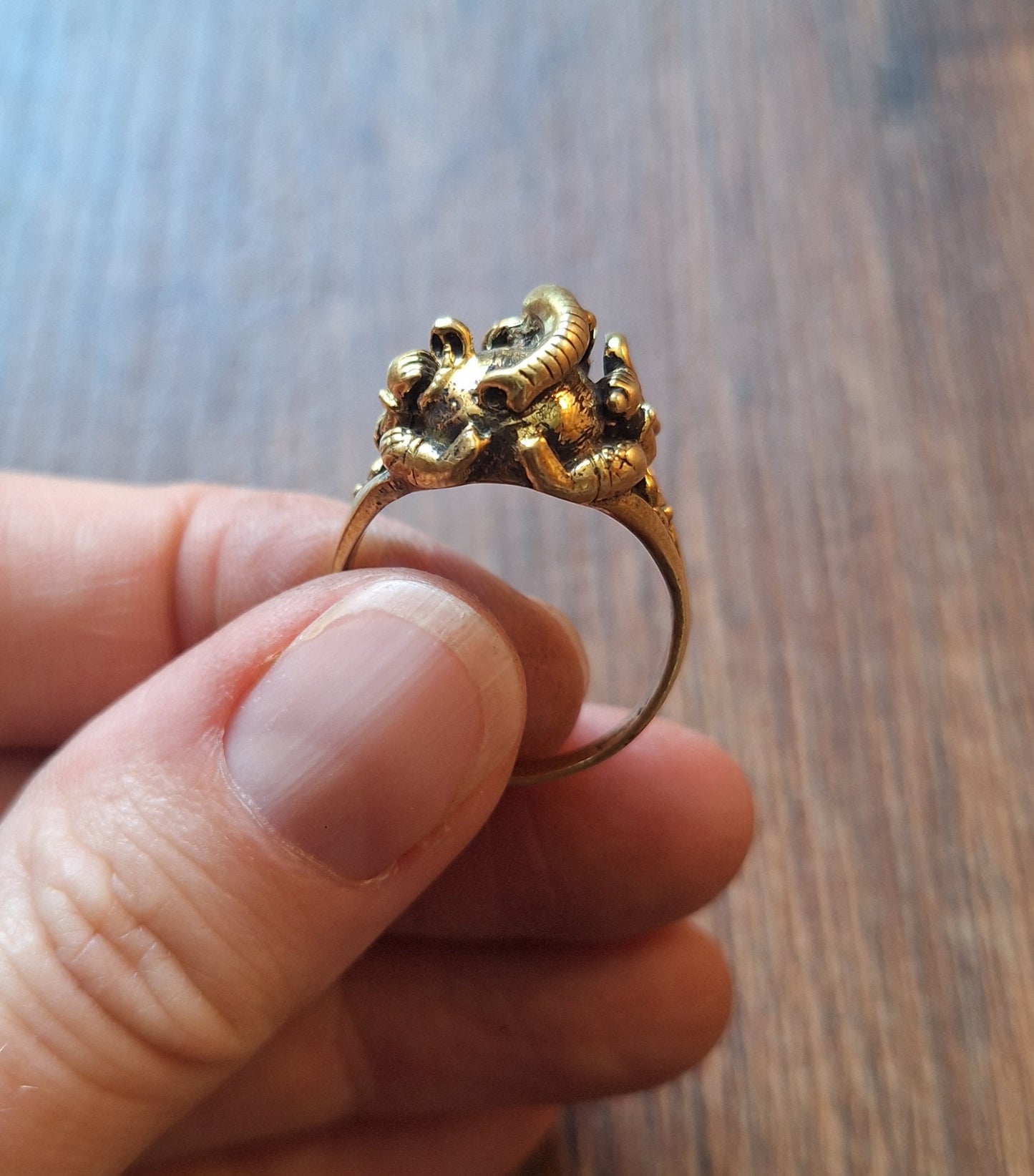 Brass ring Ganesha