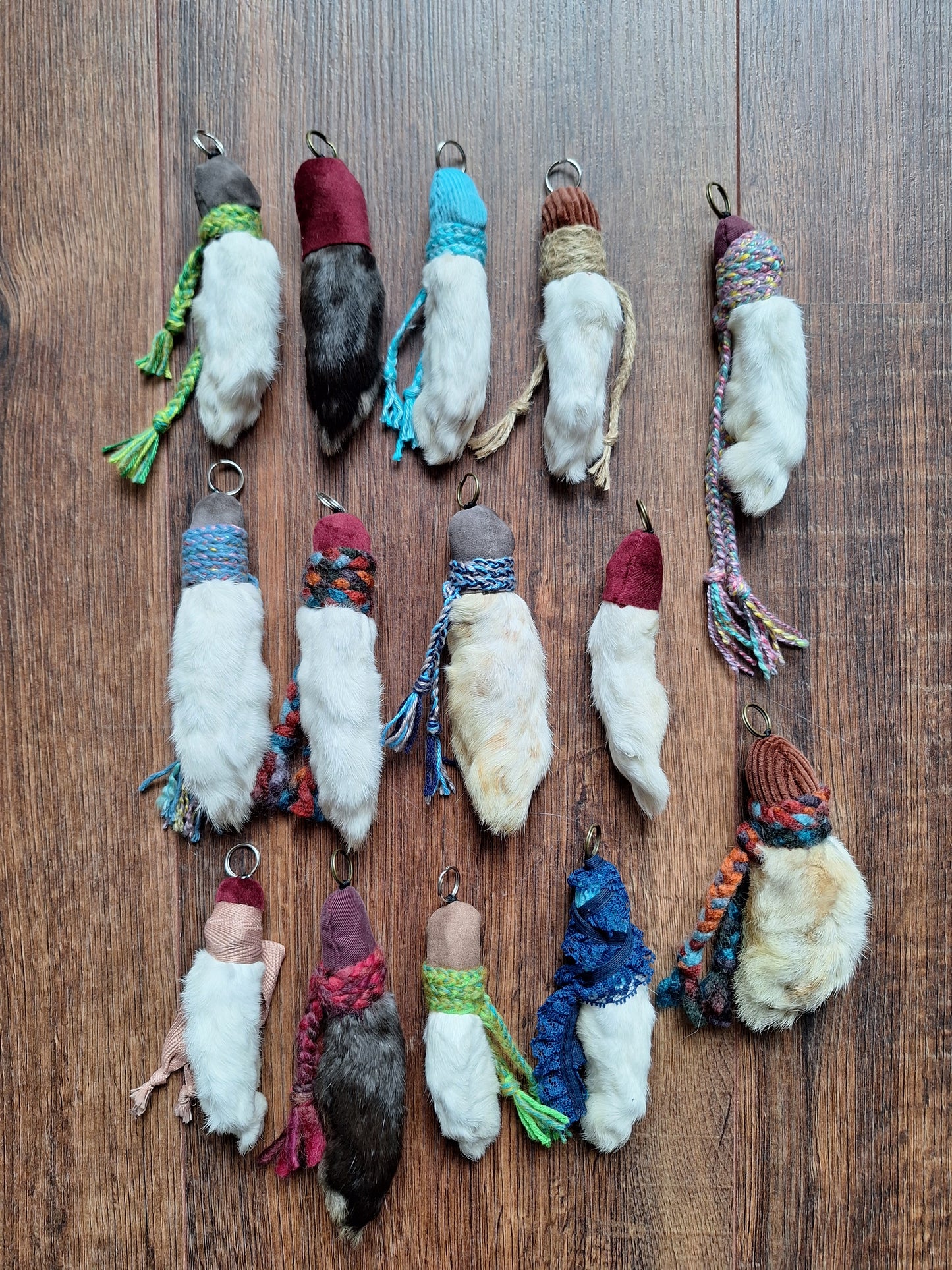 Rabbit paw pendants