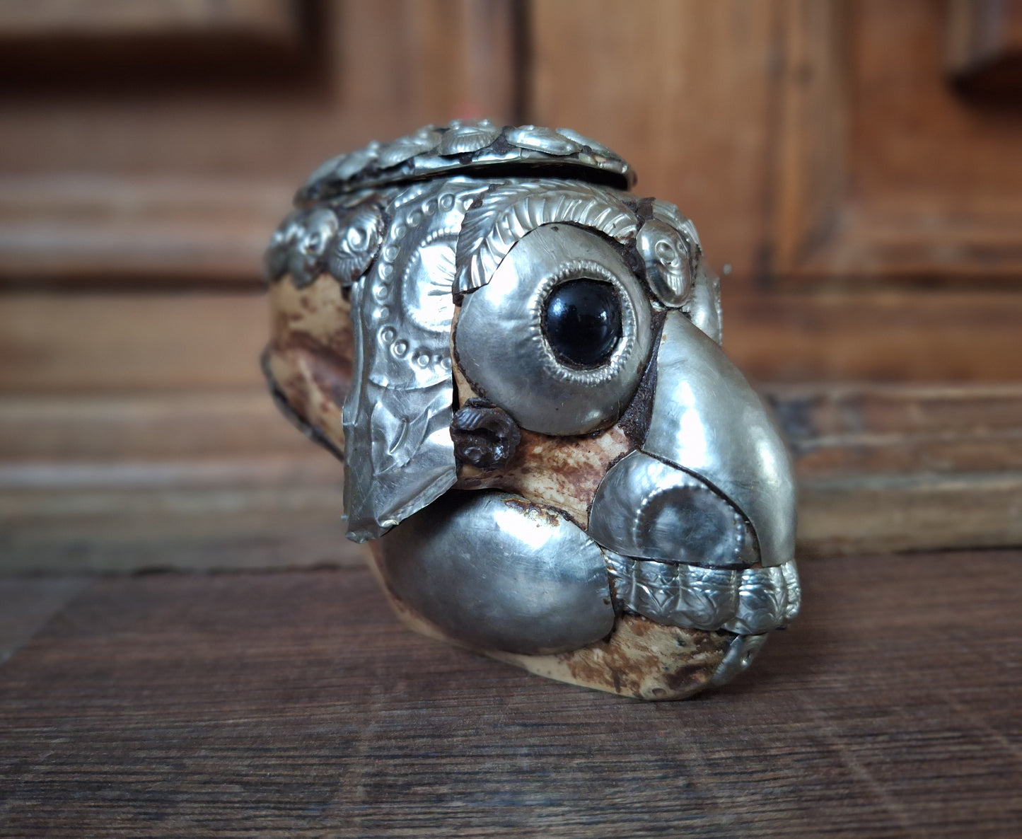 Vintage Tibetan resin monkey skull kapala