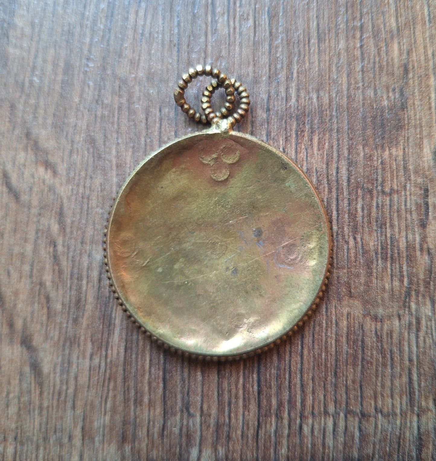 Vintage brass mirror Dzogchen 47 millimeters