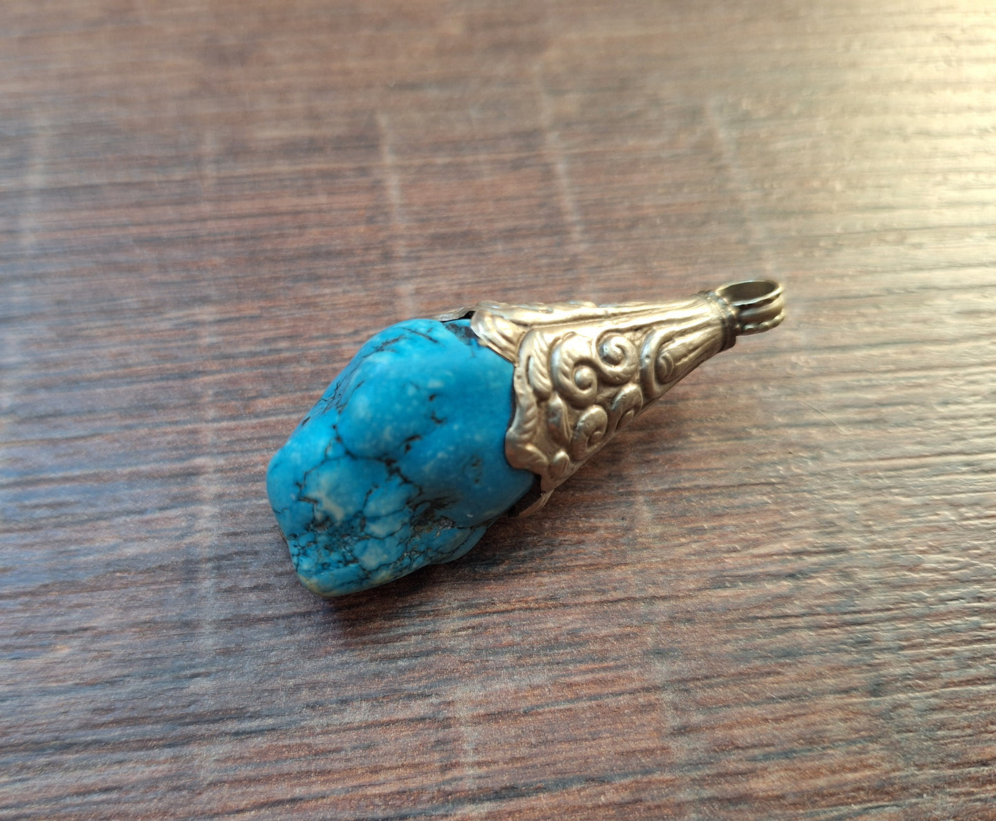 Vintage Tibetan silver and howlite pendant