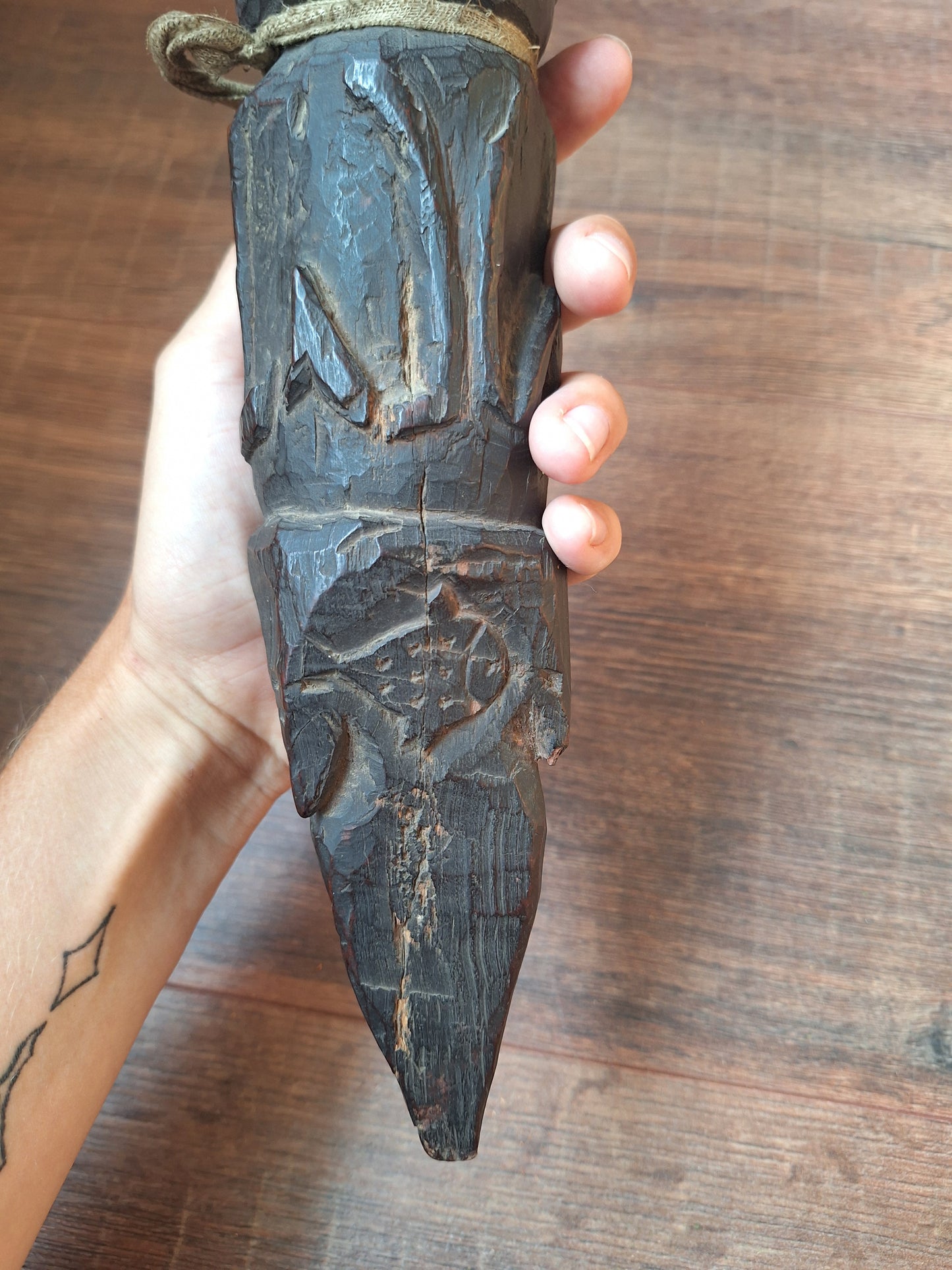 Antique wooden phurba #57