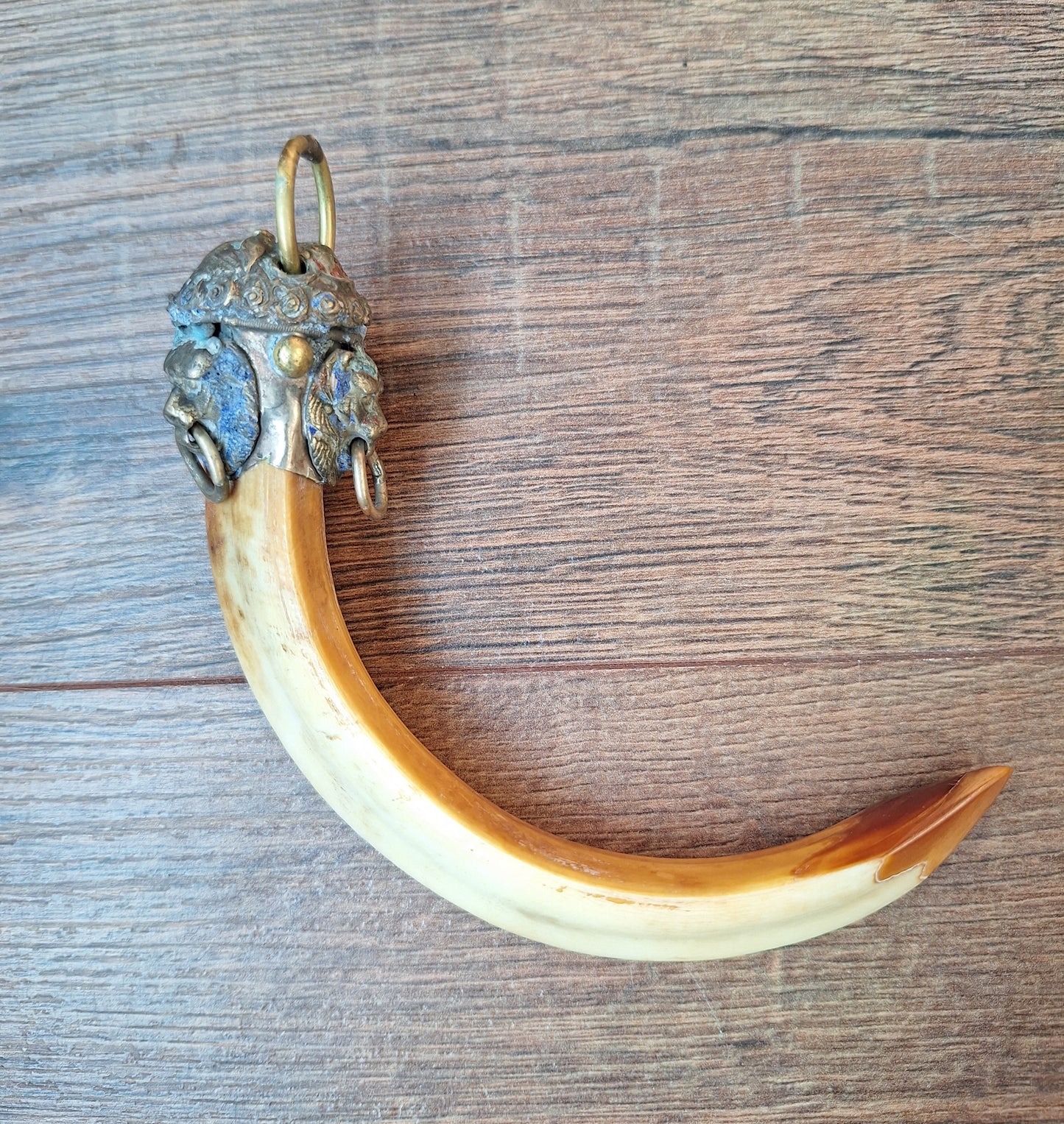 Vintage Nepalese wild boar tusk pendant